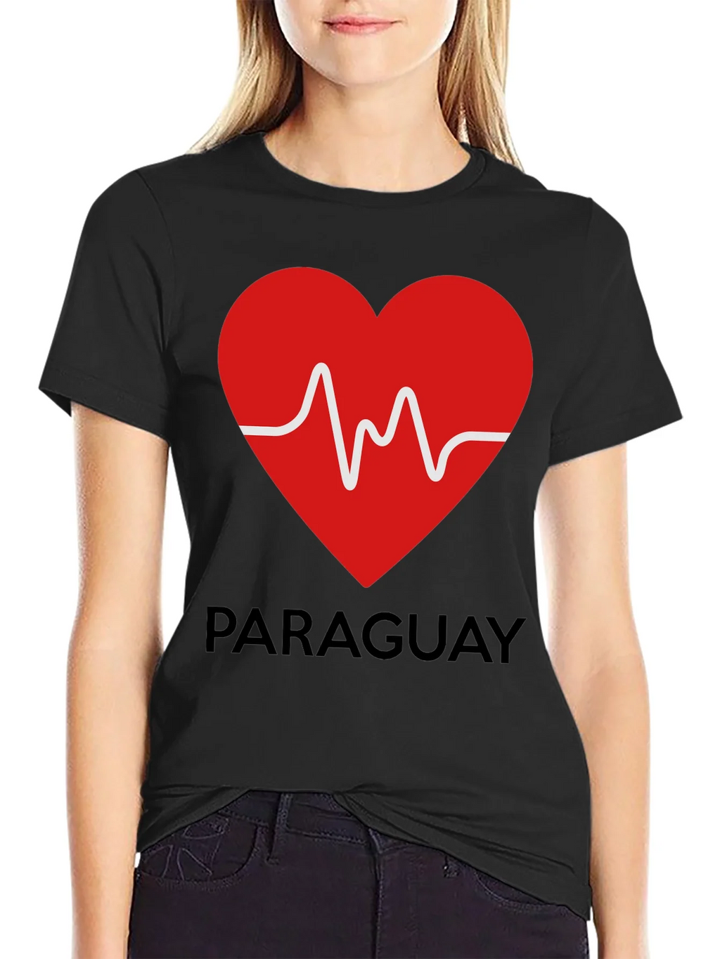 Paraguay Heartbeat T-Shirt - Black product image 2