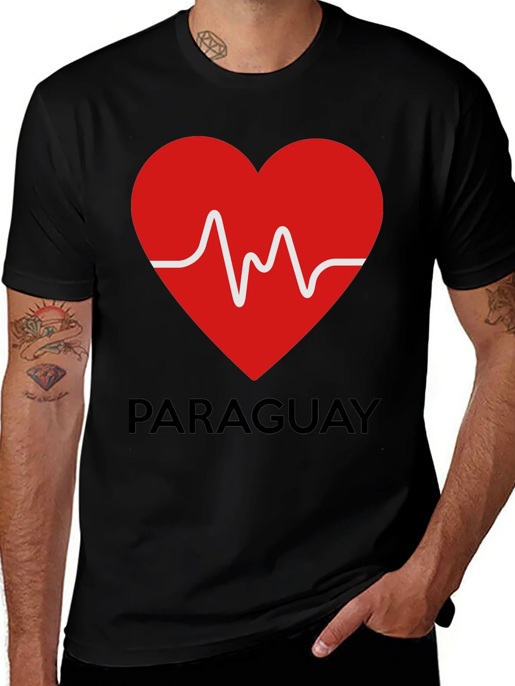 Paraguay Heartbeat T-Shirt - Black product image 1