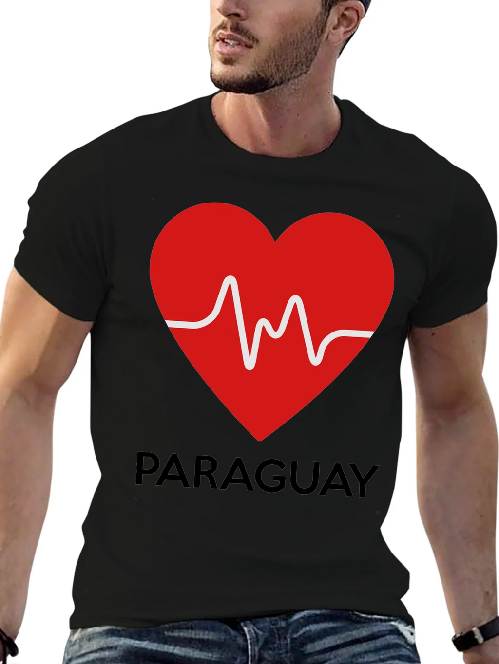Paraguay Heartbeat T-Shirt - Black product image 6