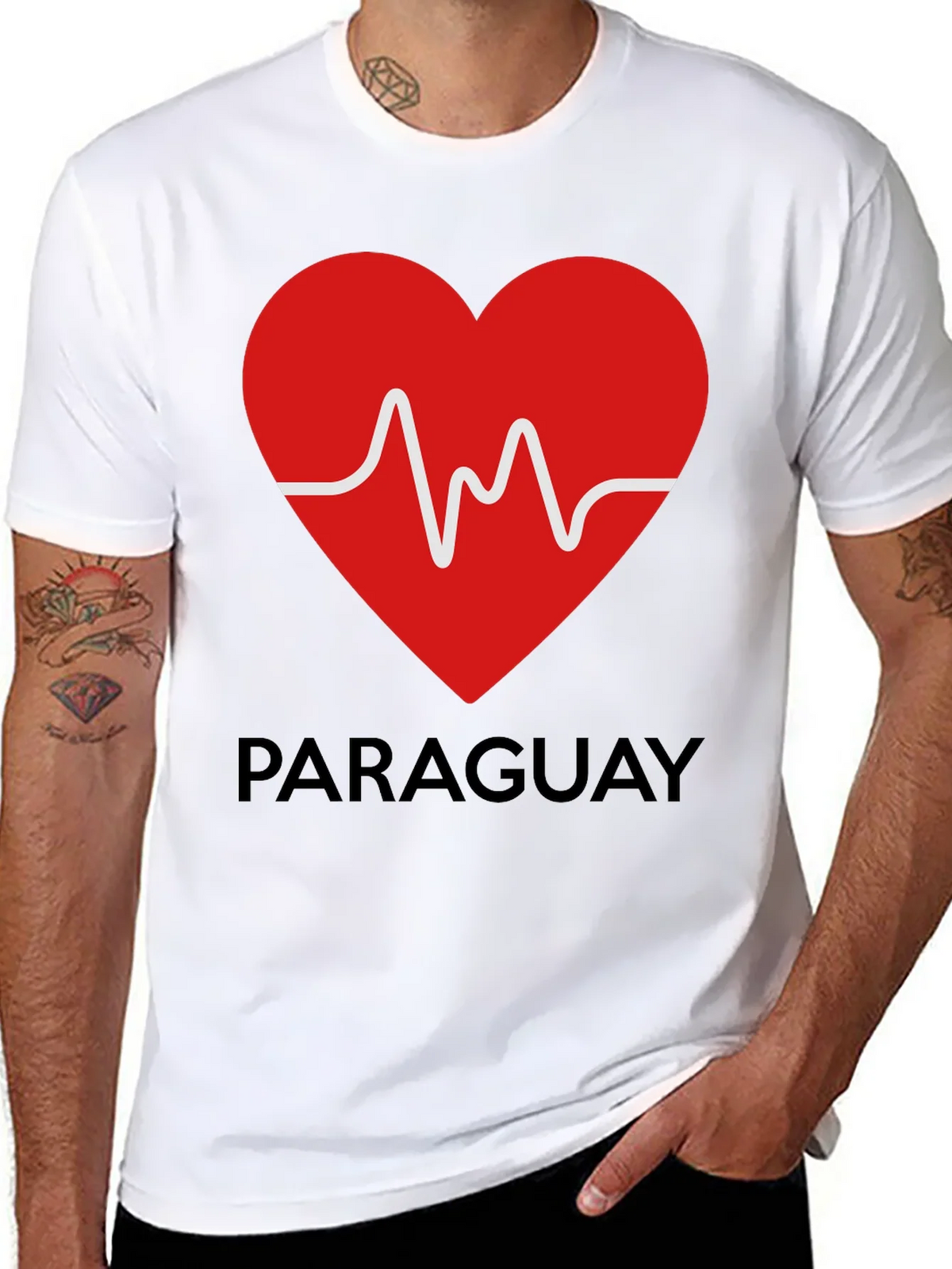 Paraguay Heartbeat T-Shirt - Black product image 7