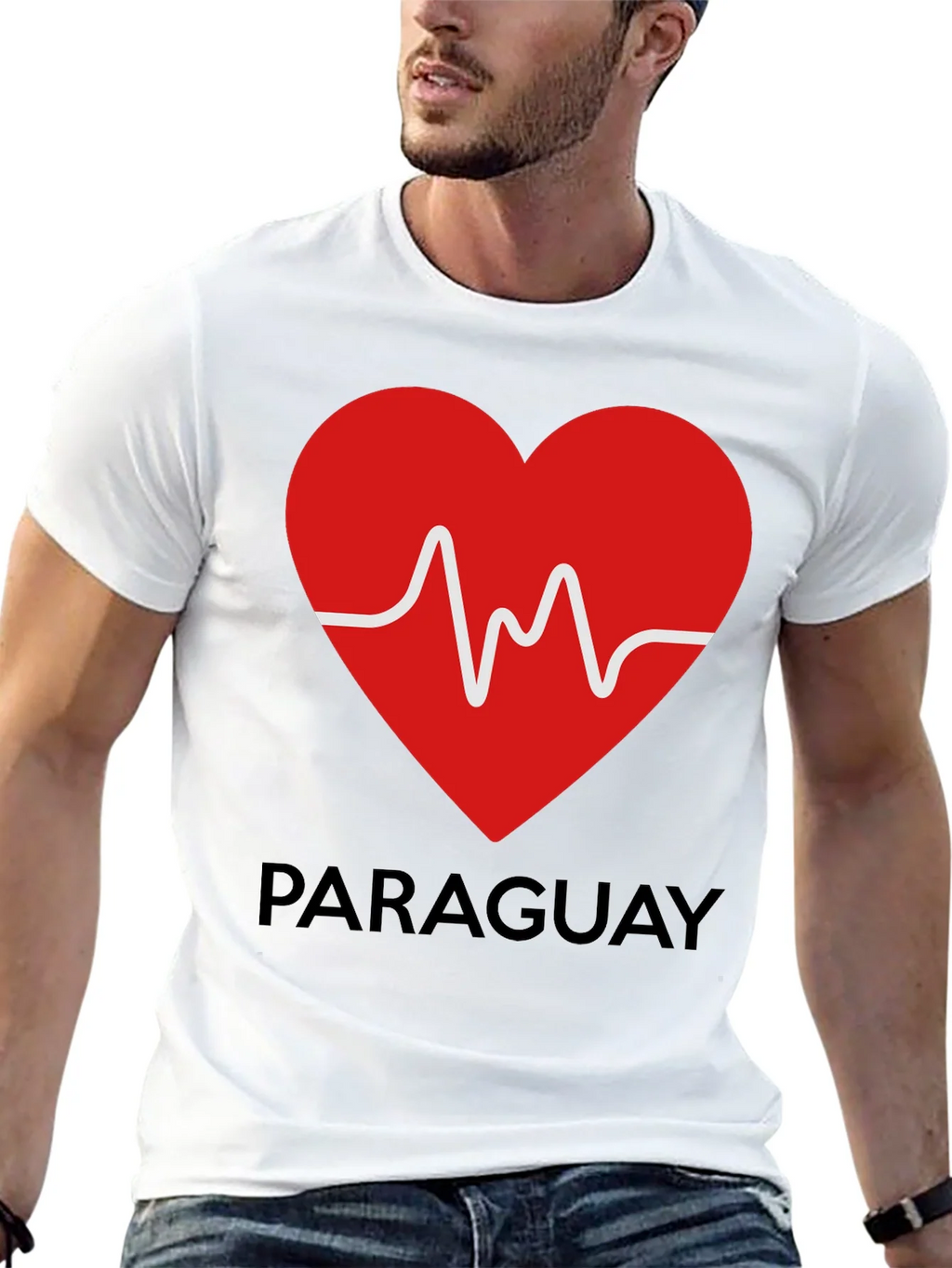 Paraguay Heartbeat T-Shirt - Black product image 12
