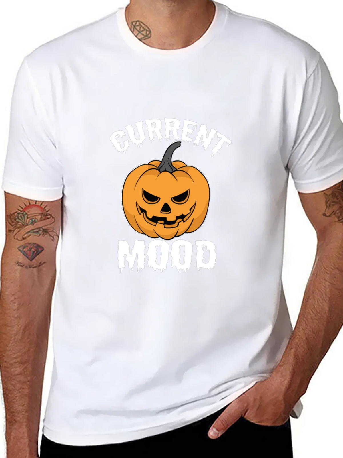 Current Mood Pumpkin Halloween Graphic Tee - Black product image 4