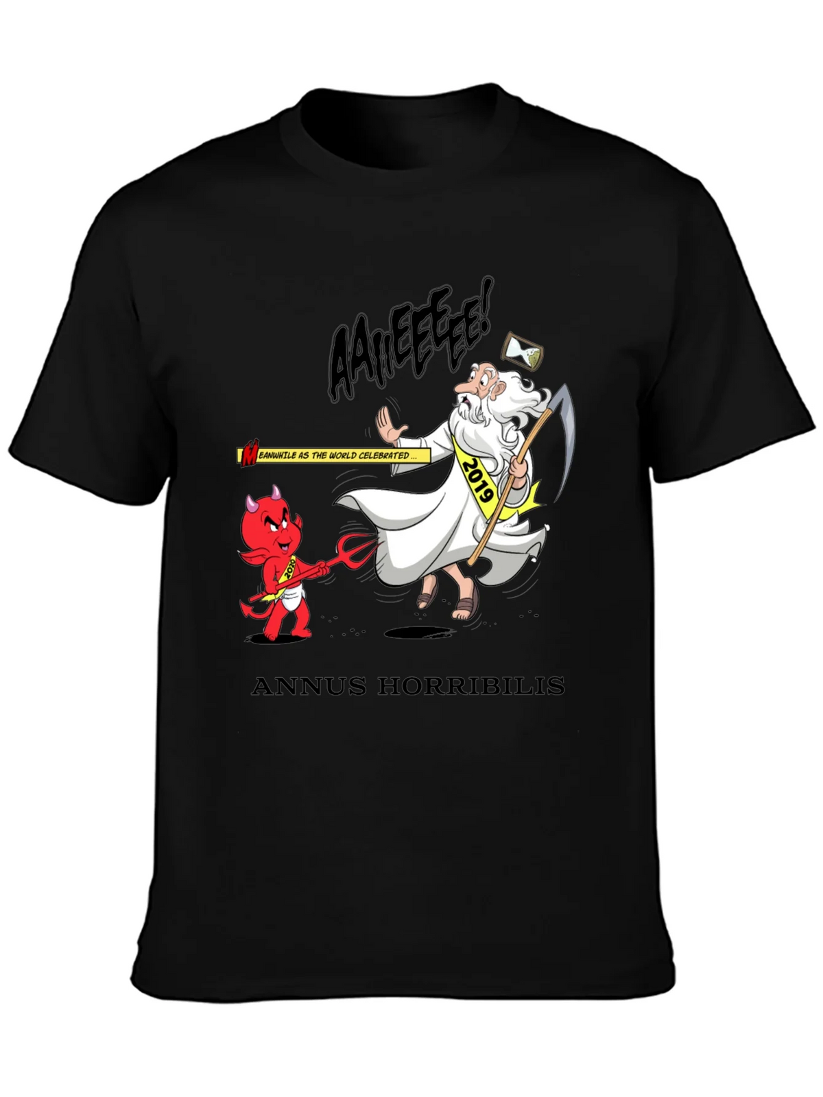Anuus Horribilis T-Shirt: Cartoon Devil Confronts 2019 Time product image 3