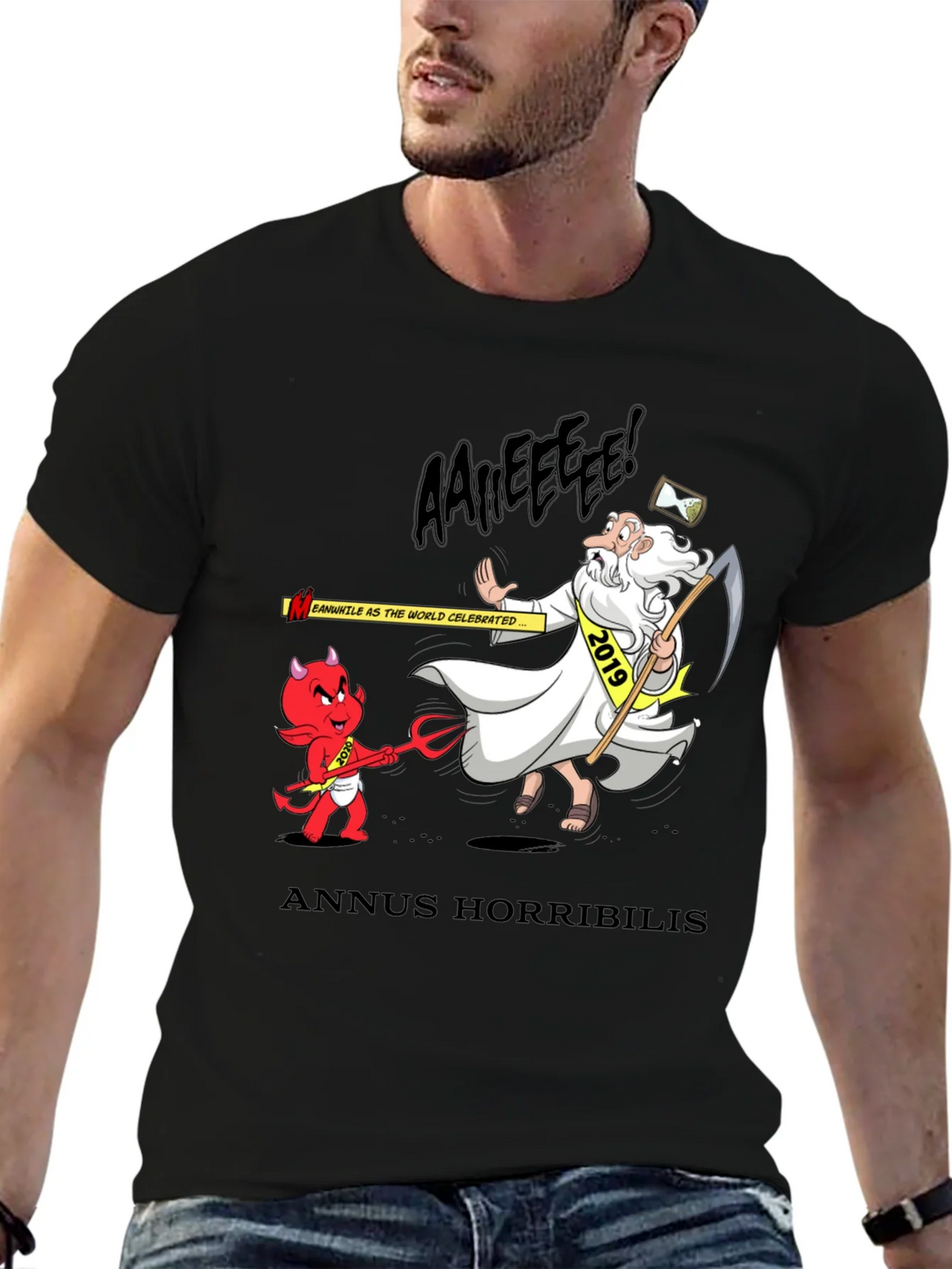 Anuus Horribilis T-Shirt: Cartoon Devil Confronts 2019 Time product image 6