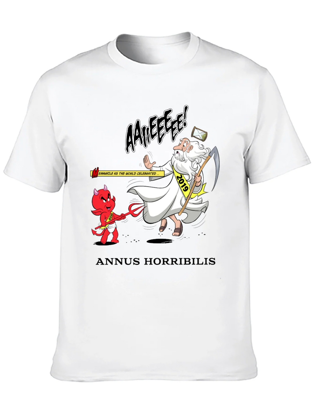 Anuus Horribilis T-Shirt: Cartoon Devil Confronts 2019 Time product image 9