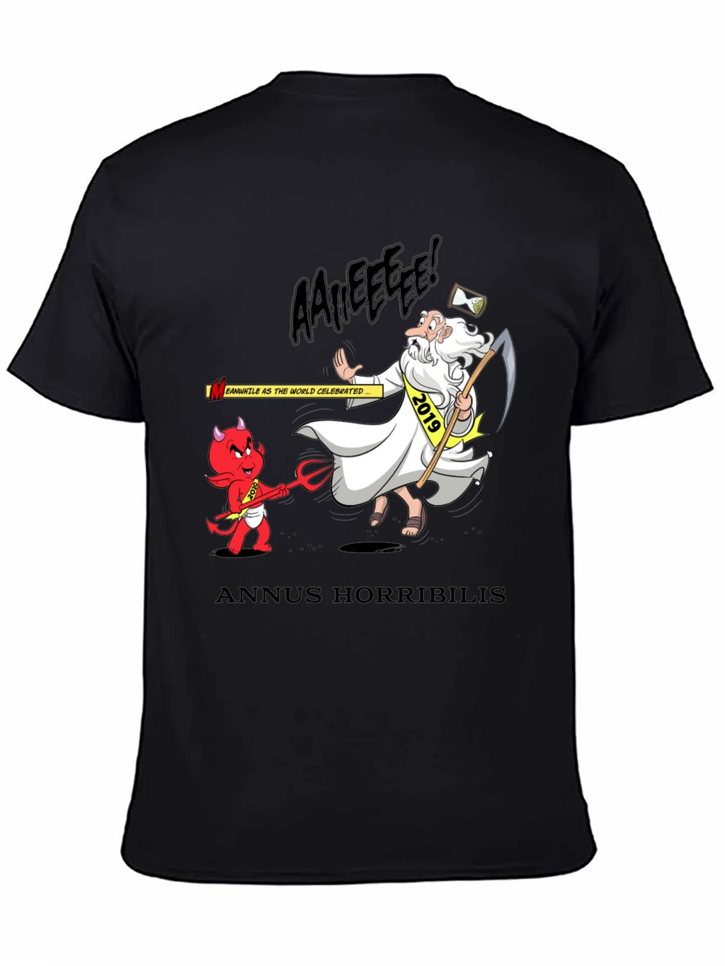 Anuus Horribilis T-Shirt: Cartoon Devil Confronts 2019 Time product image 4