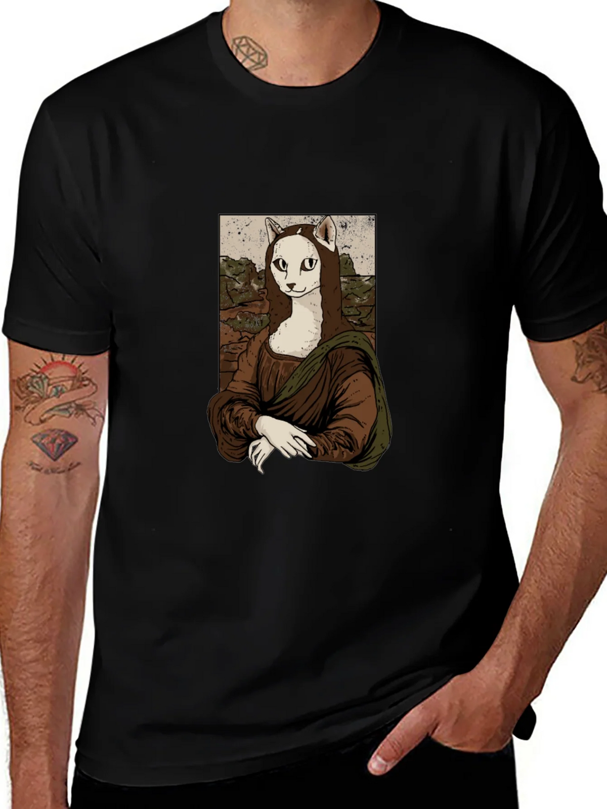 Mona Lisa Cat T-Shirt - Unique Graphic Tee product image 1