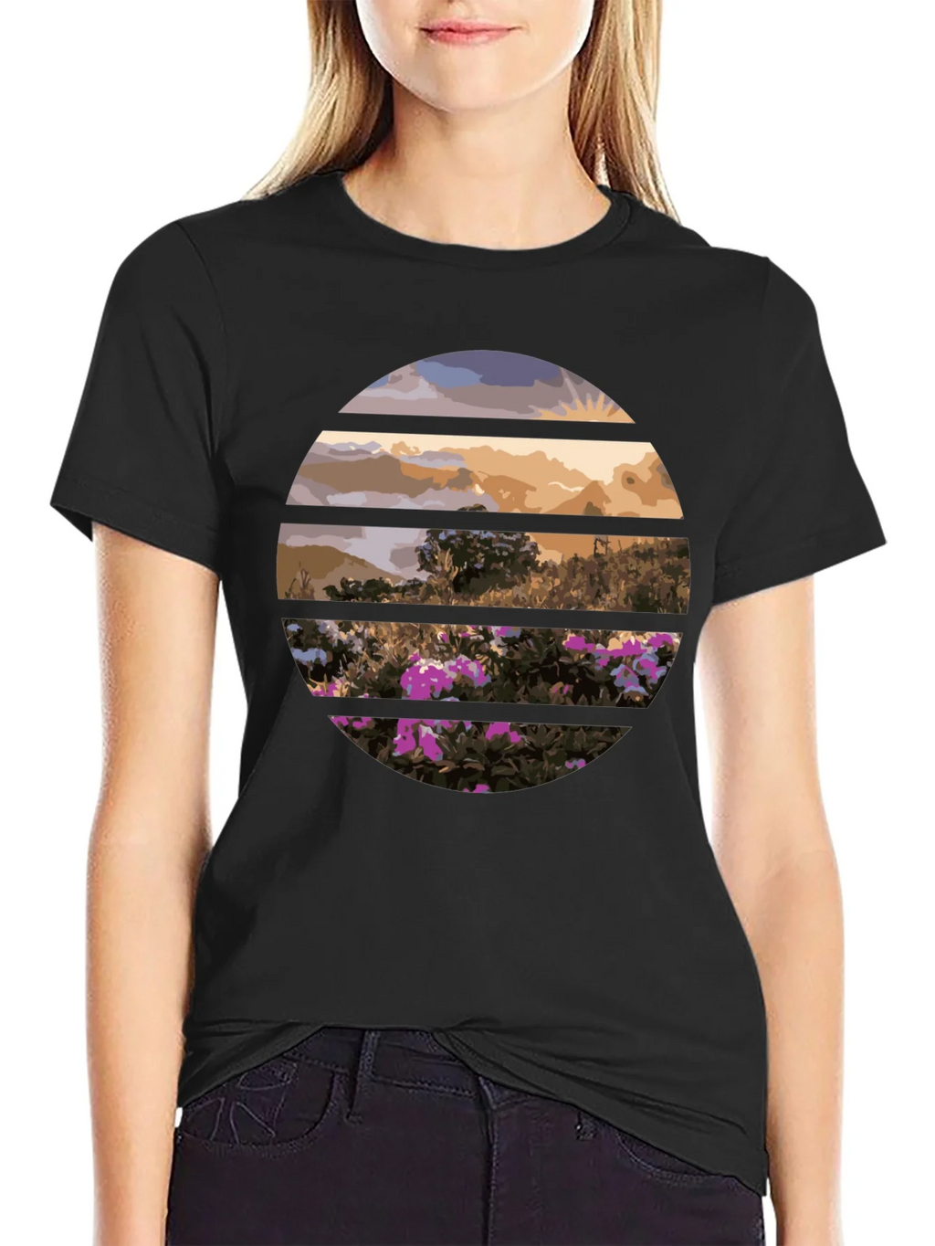 Sunset Landscape Circle Graphic Tee product image 2