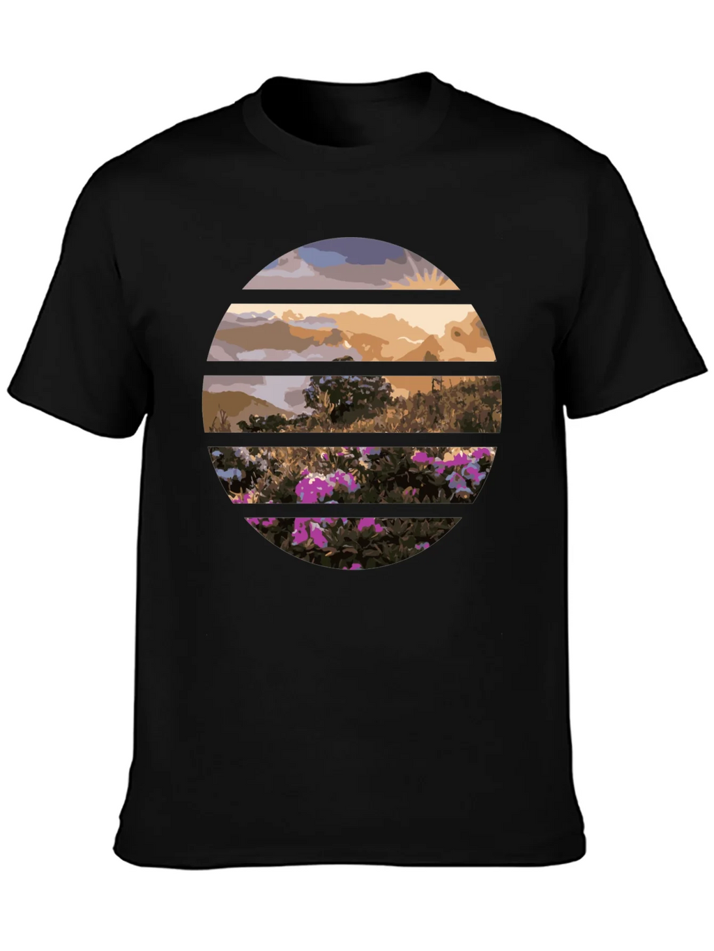 Sunset Landscape Circle Graphic Tee product image 3