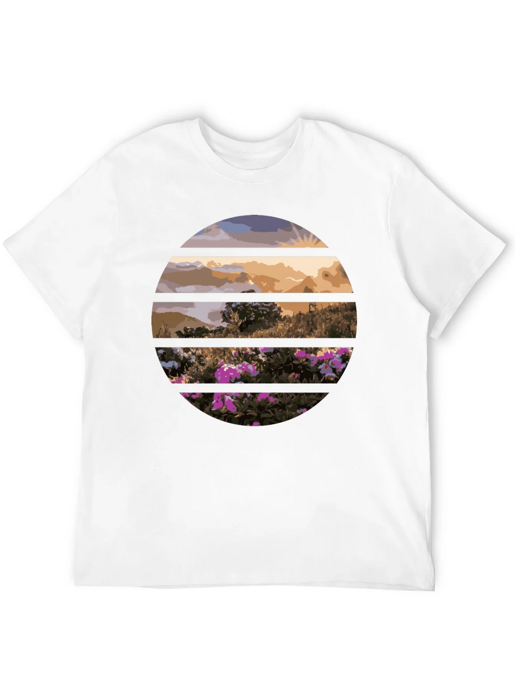 Sunset Landscape Circle Graphic Tee product image 11