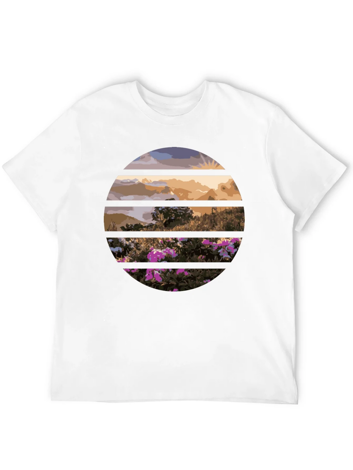 Sunset Landscape Circle Graphic Tee product image 11