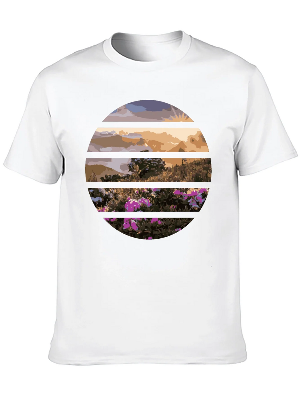 Sunset Landscape Circle Graphic Tee product image 9