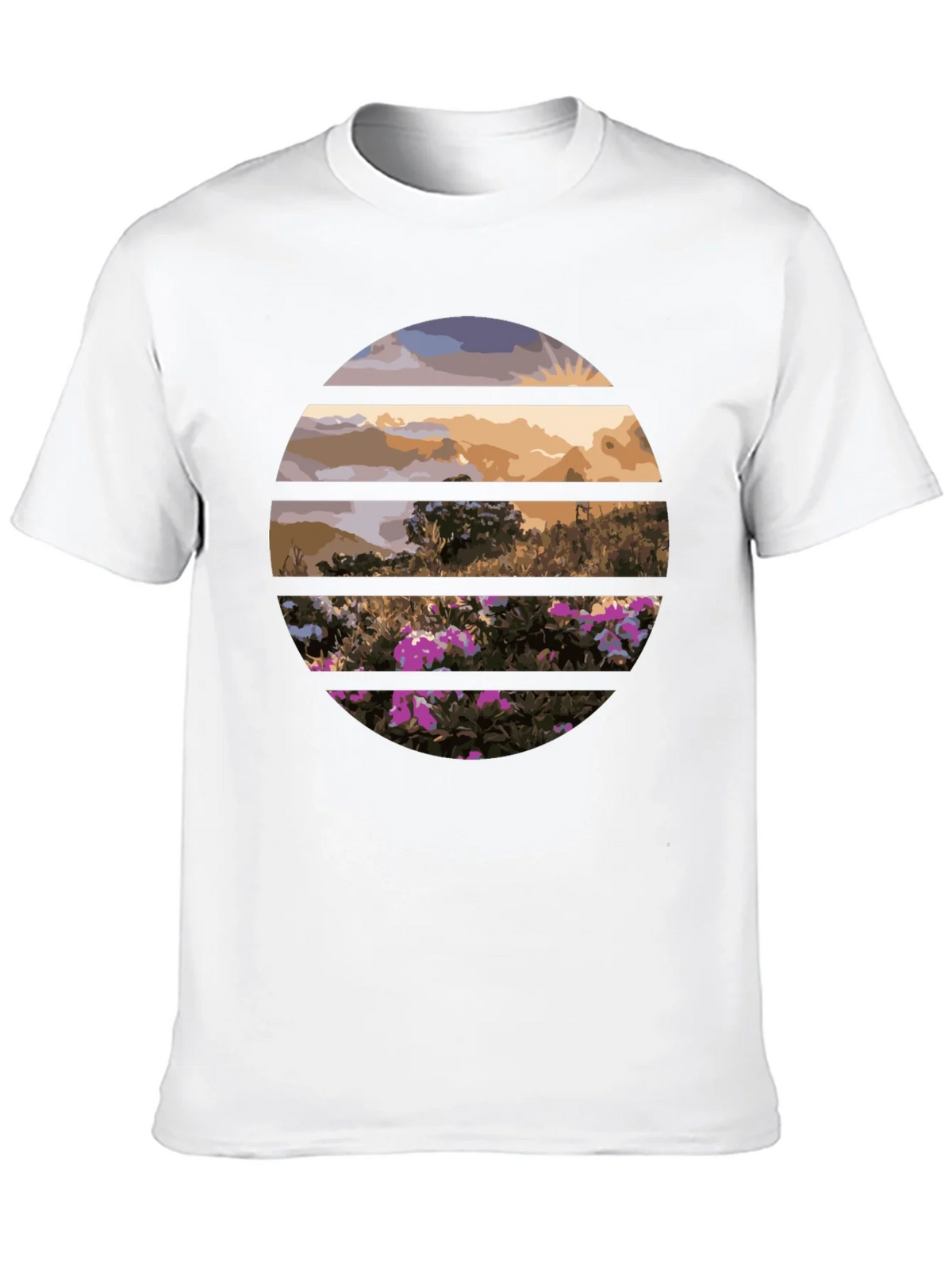 Sunset Landscape Circle Graphic Tee product image 9