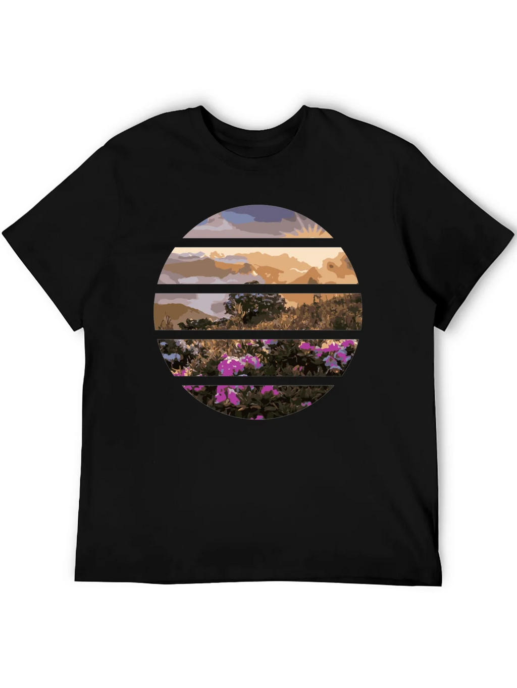 Sunset Landscape Circle Graphic Tee product image 5