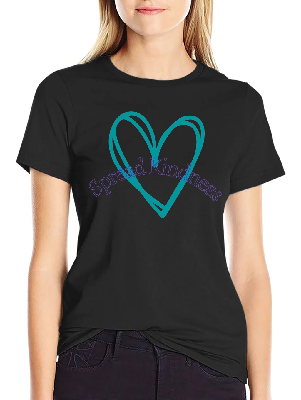 Spread Kindness Tee - Heart Design Black T-Shirt product image 2