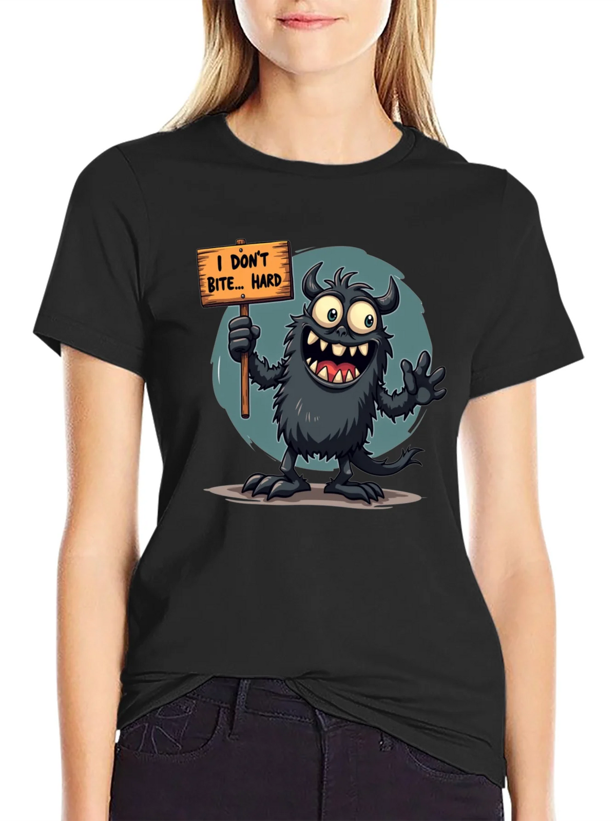 Funny Monster Graphic Tee - I Dont Bite... Hard product image 2