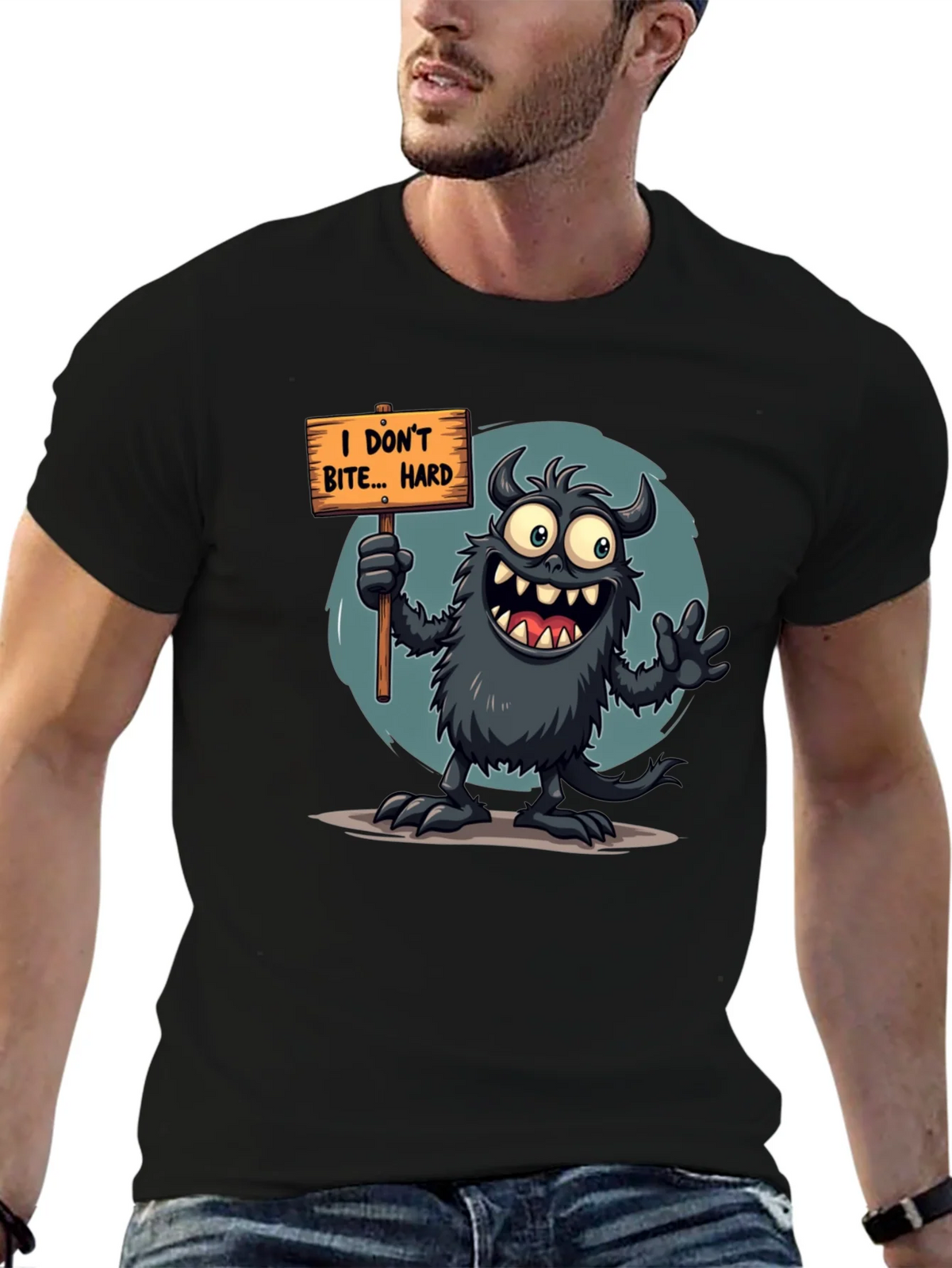 Funny Monster Graphic Tee - I Dont Bite... Hard product image 4
