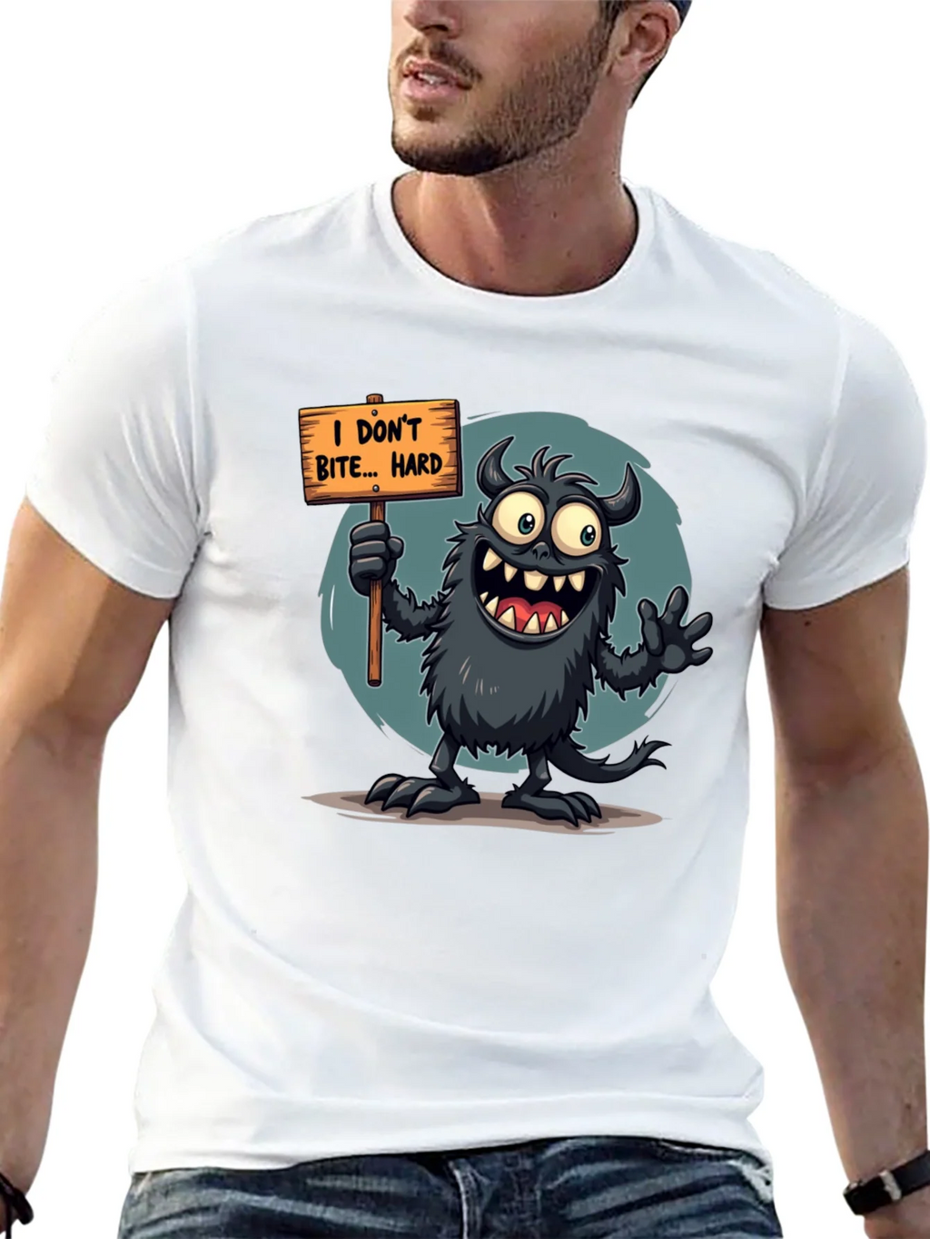 Funny Monster Graphic Tee - I Dont Bite... Hard product image 9