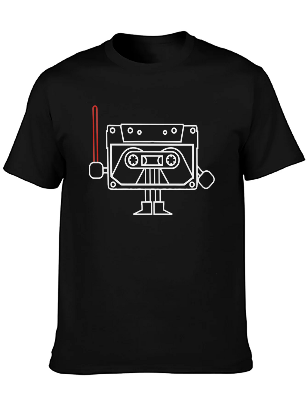 Cassette Tape Robot T-Shirt - Black Graphic Tee product image 1