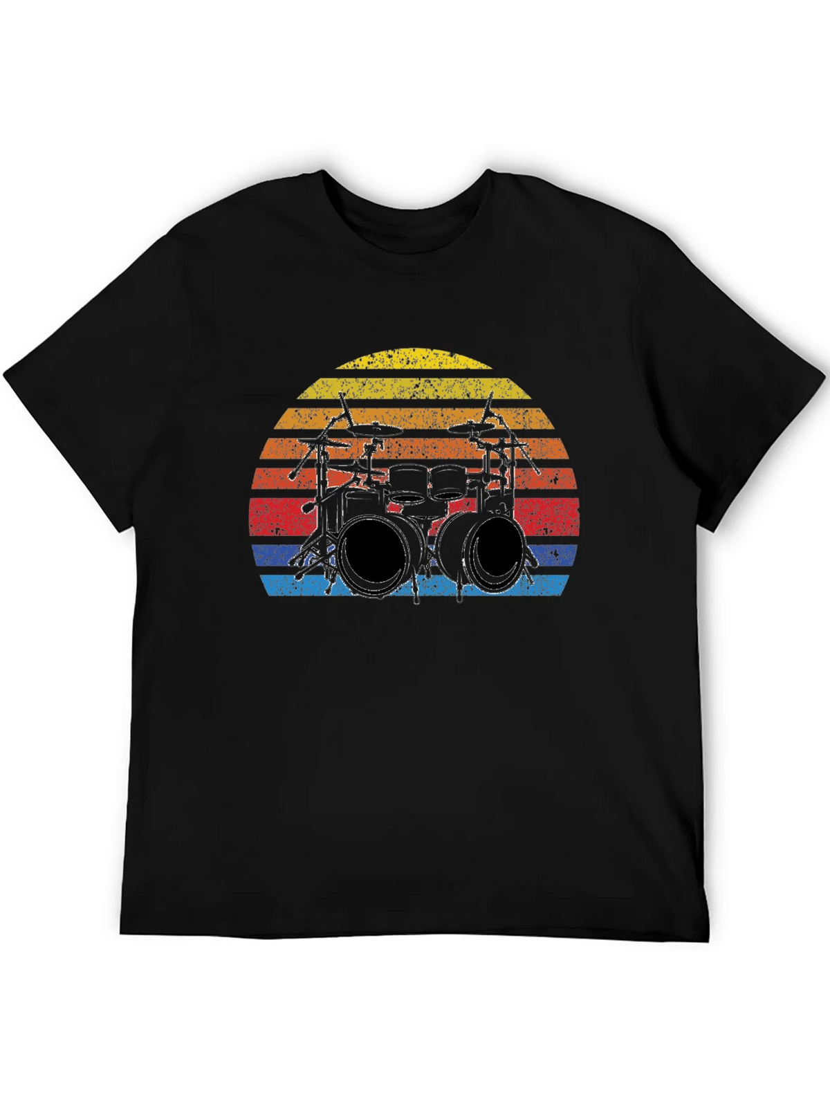 Drum Set Sunset Graphic T-Shirt - Vintage Music Tee product image 5