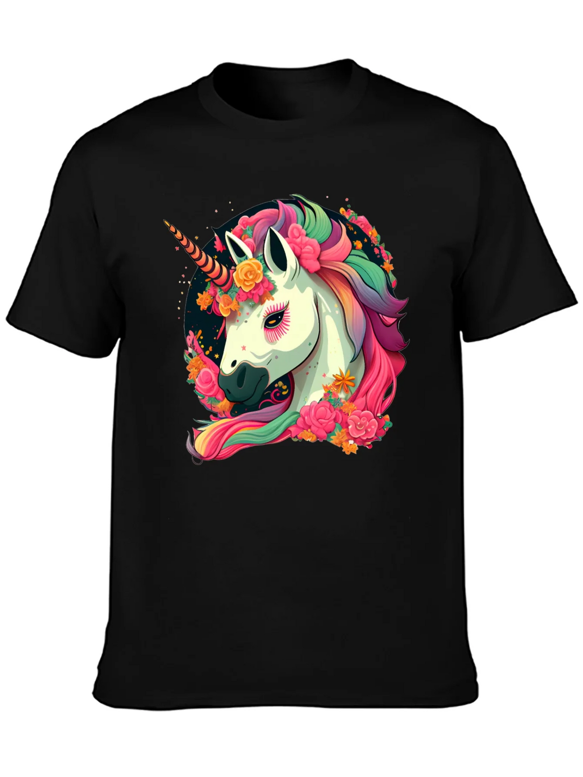 Unicorn Floral Black T-Shirt product image 3