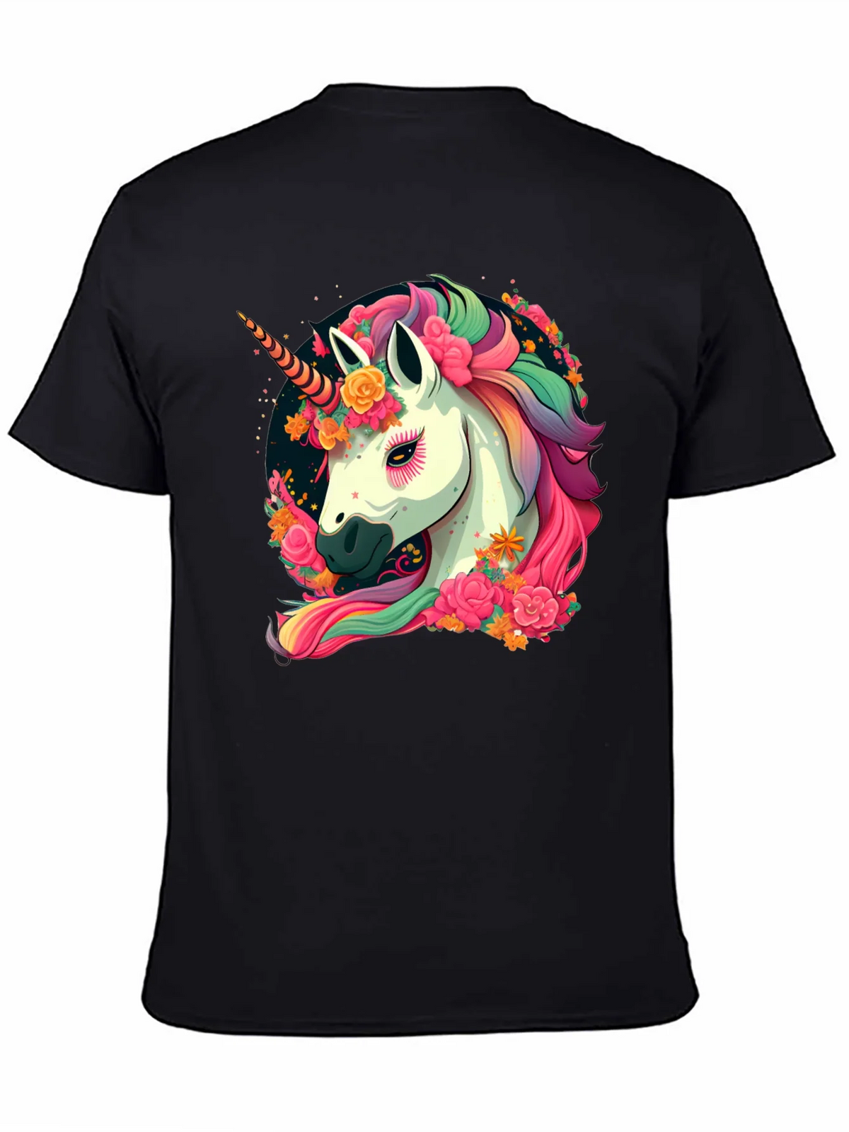 Unicorn Floral Black T-Shirt product image 4
