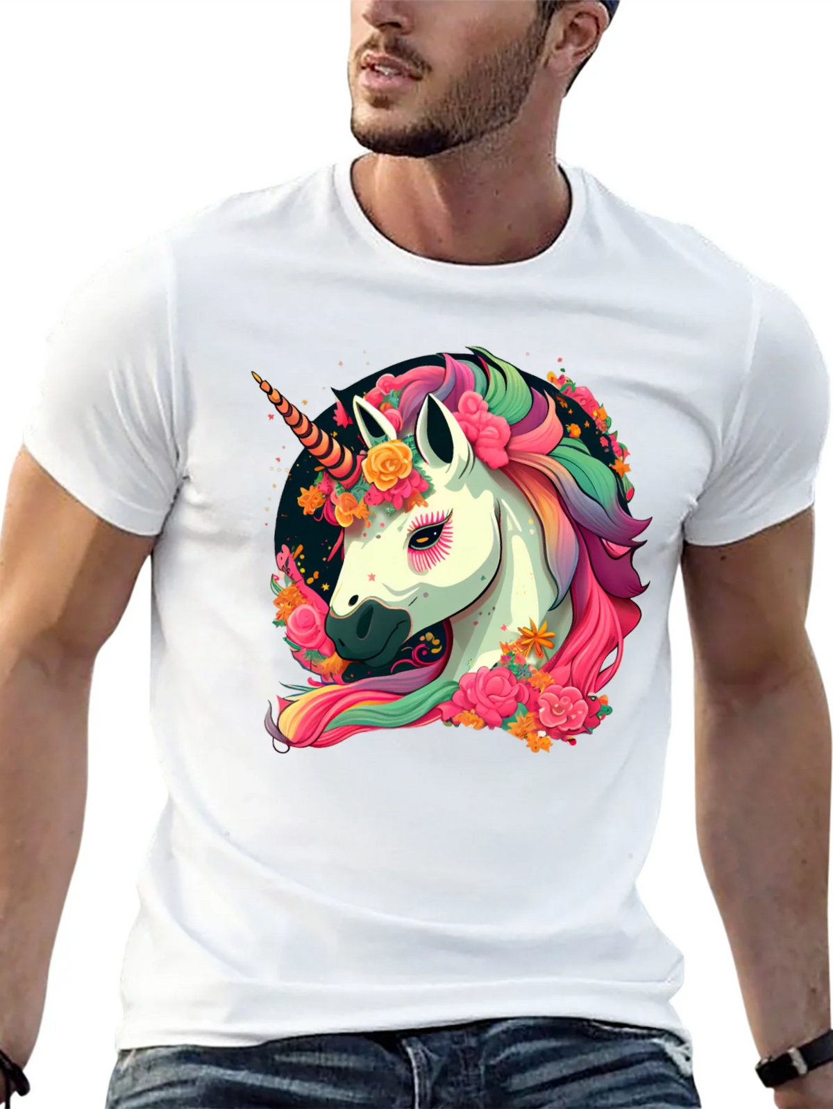 Unicorn Floral Black T-Shirt product image 12