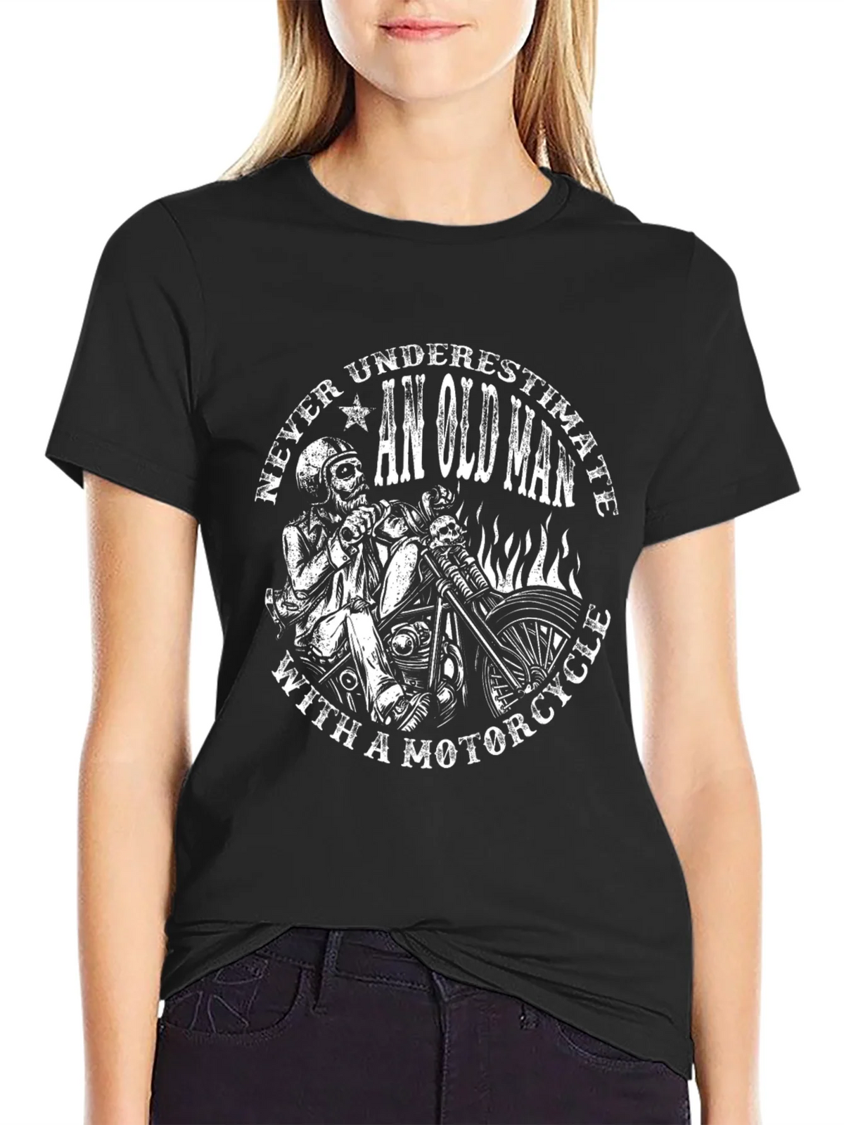 Never Underestimate Old Man With Motorcycle T-Shirt product image 2