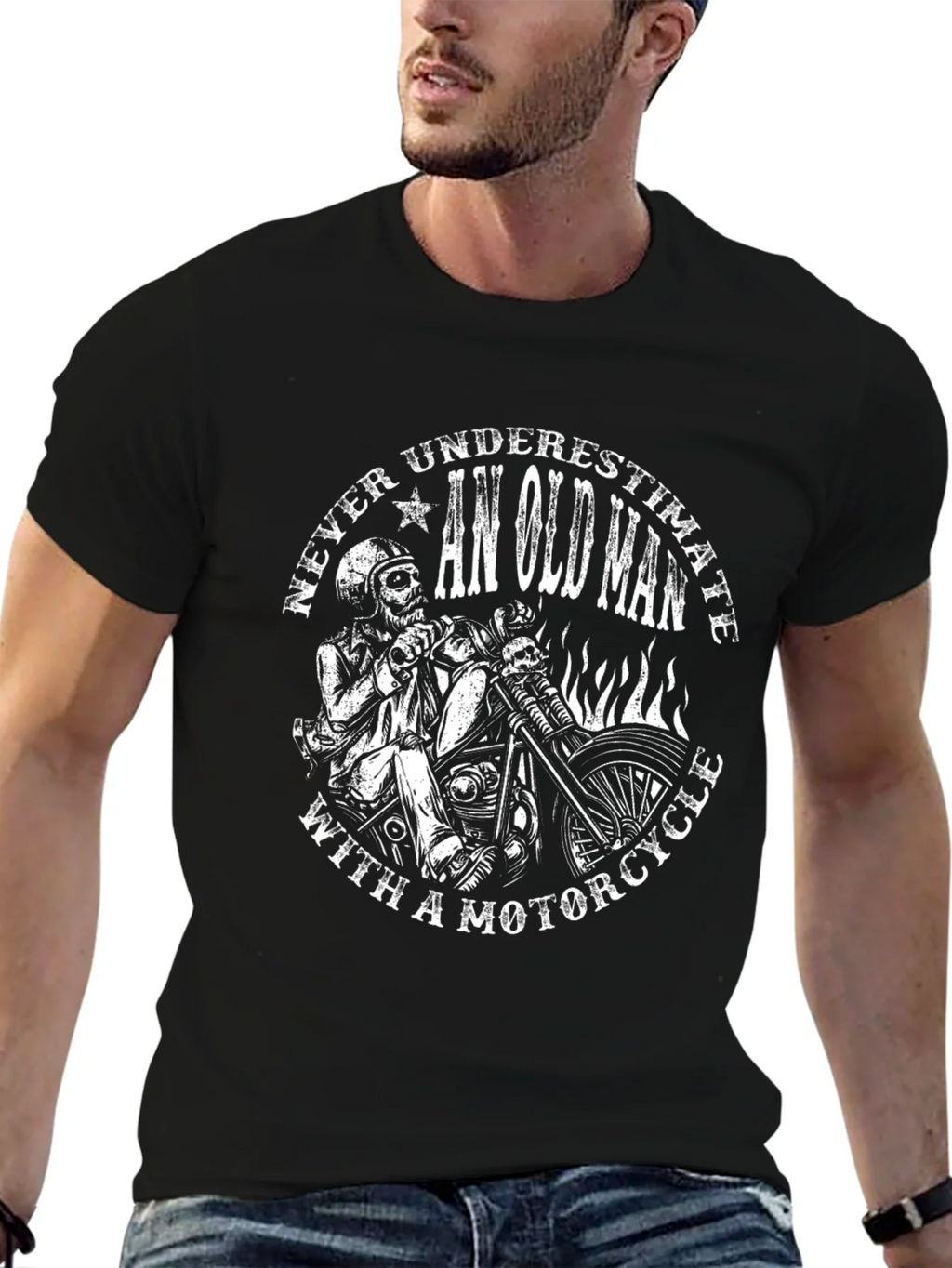 Never Underestimate Old Man With Motorcycle T-Shirt product image 6