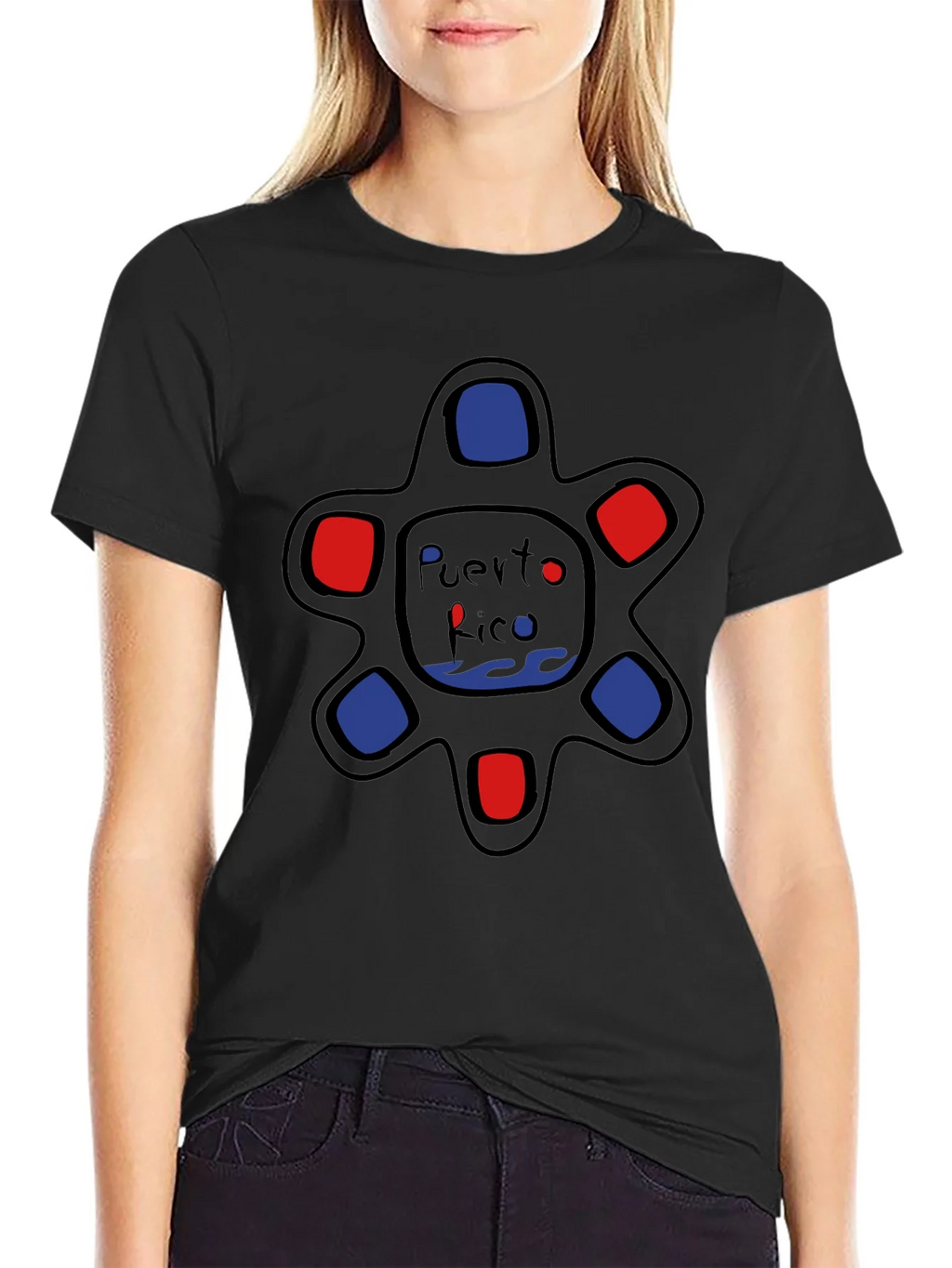 Puerto Rico Turtle T-Shirt - Black Cotton Tee product image 2