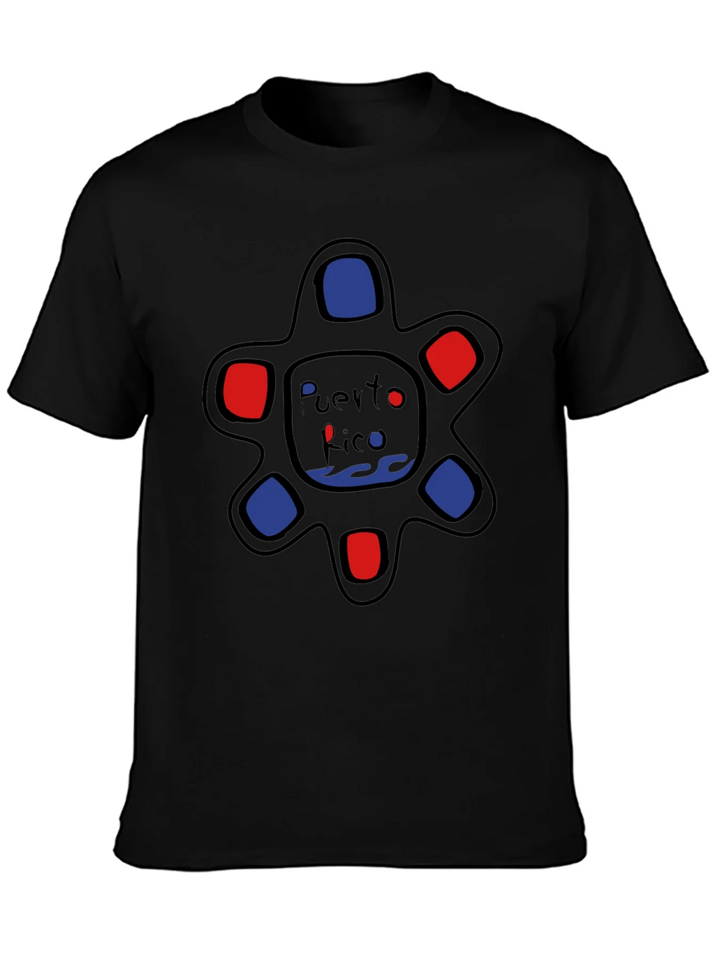 Puerto Rico Turtle T-Shirt - Black Cotton Tee product image 3