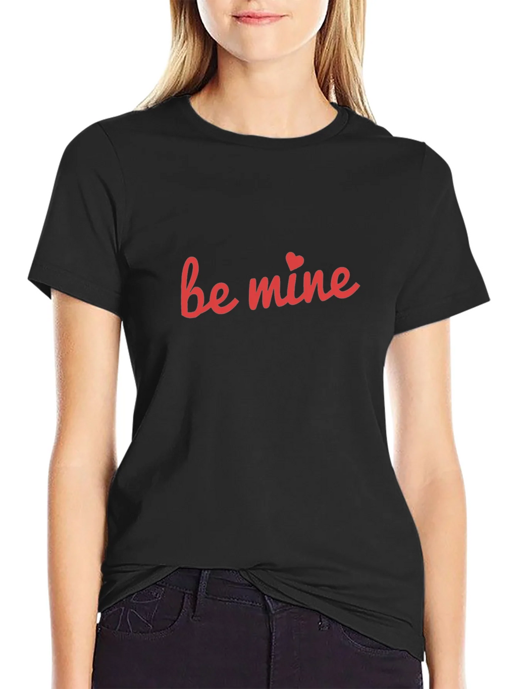 Be Mine Graphic Tee - Black Cotton Blend product image 2