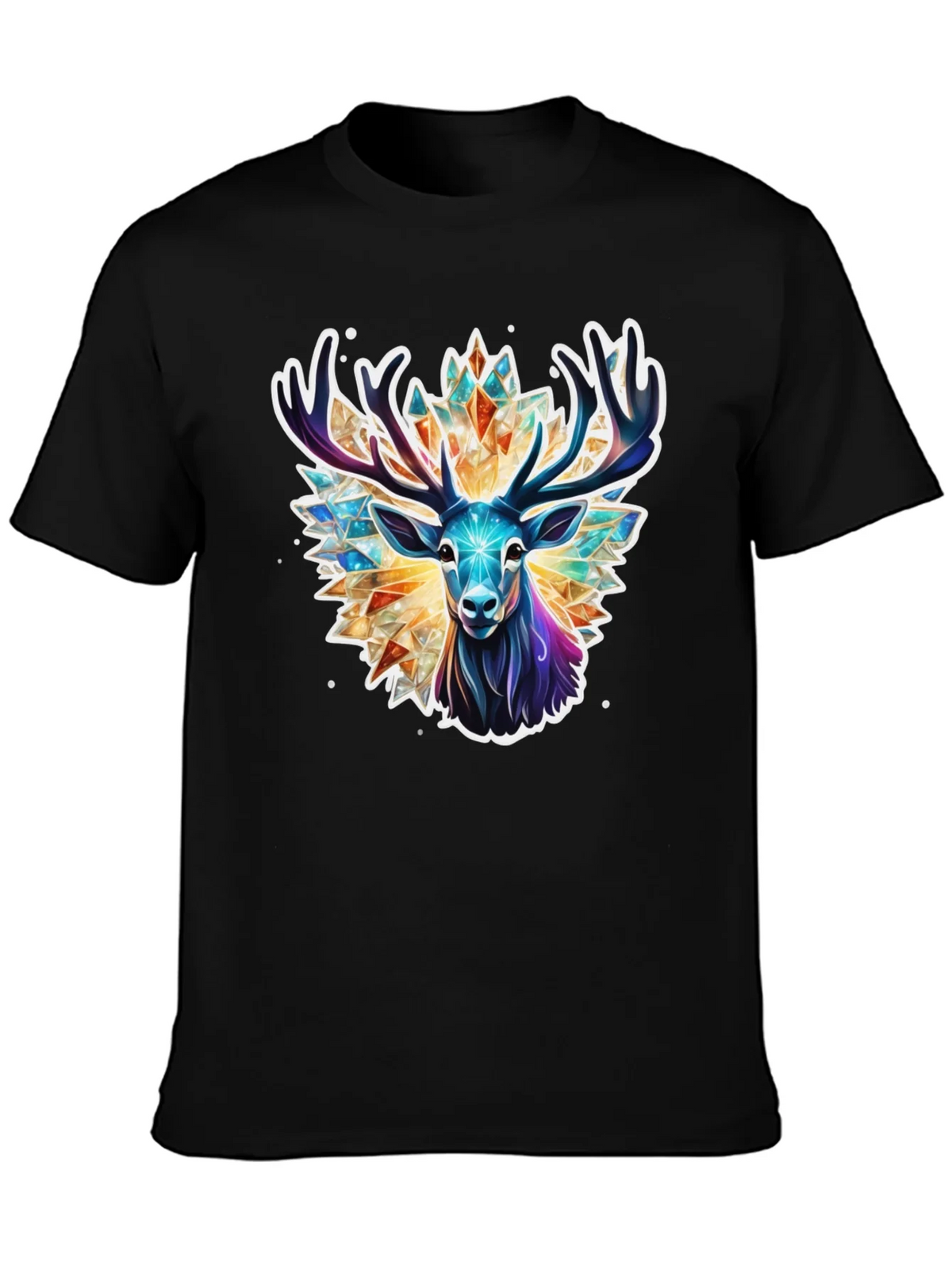 Geometric Deer Graphic Tee - Black product image 3