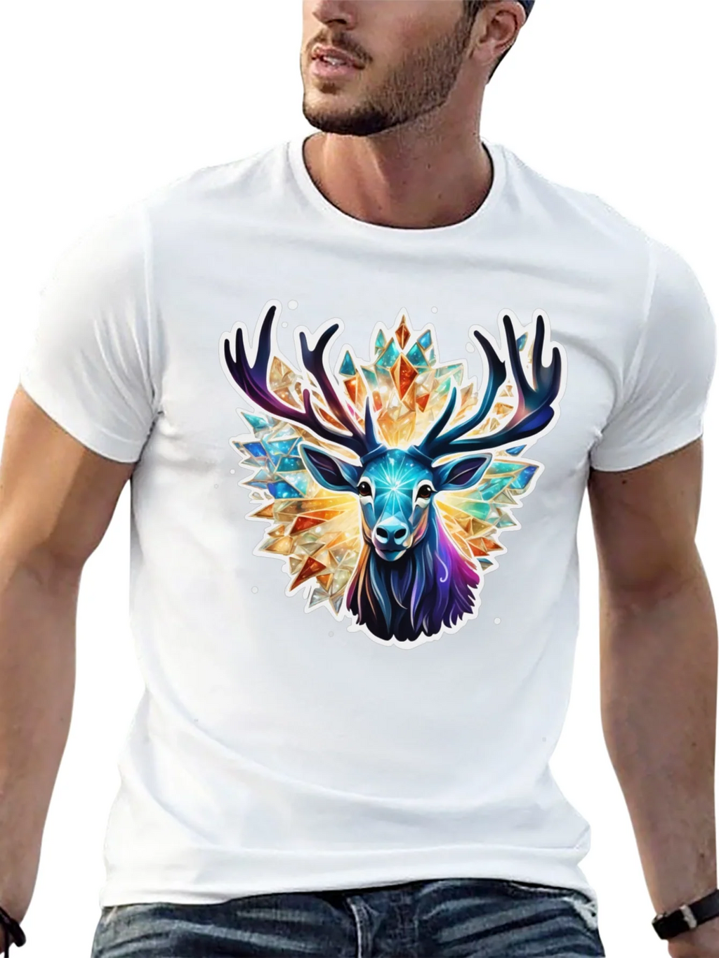 Geometric Deer Graphic Tee - Black product image 12