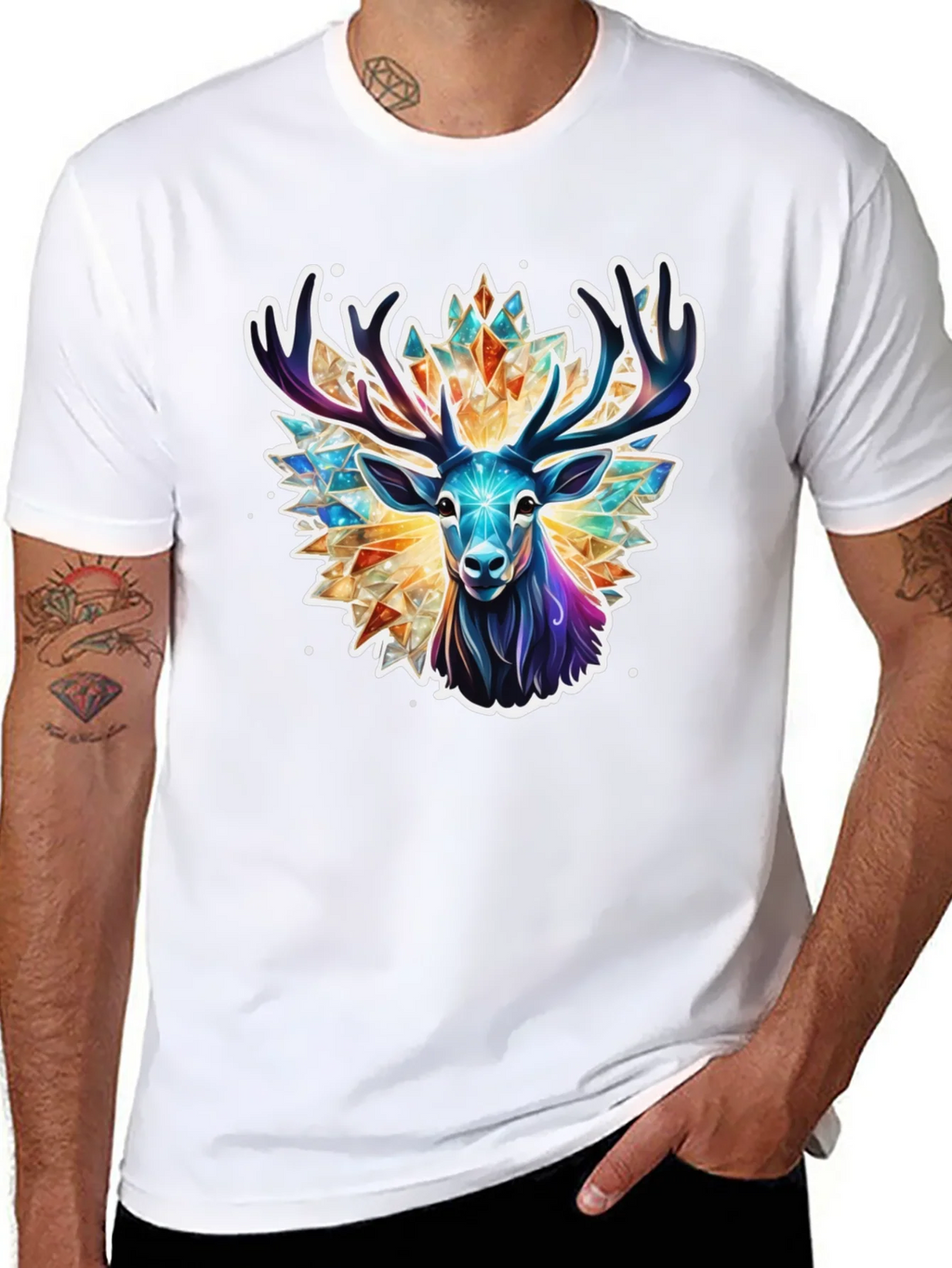 Geometric Deer Graphic Tee - Black product image 7