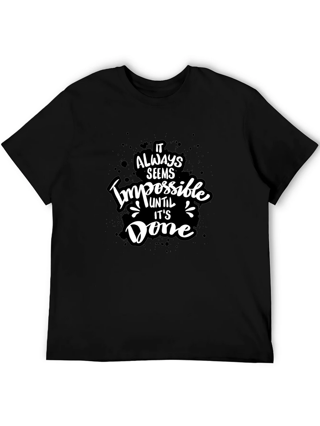 Inspirational Graphic Tee - Impossible Until Done Black product image 5