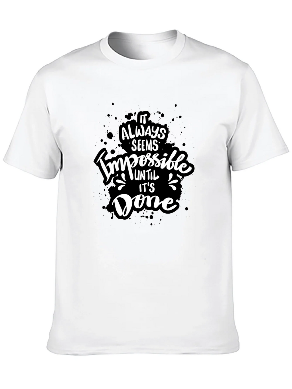 Inspirational Graphic Tee - Impossible Until Done Black product image 9