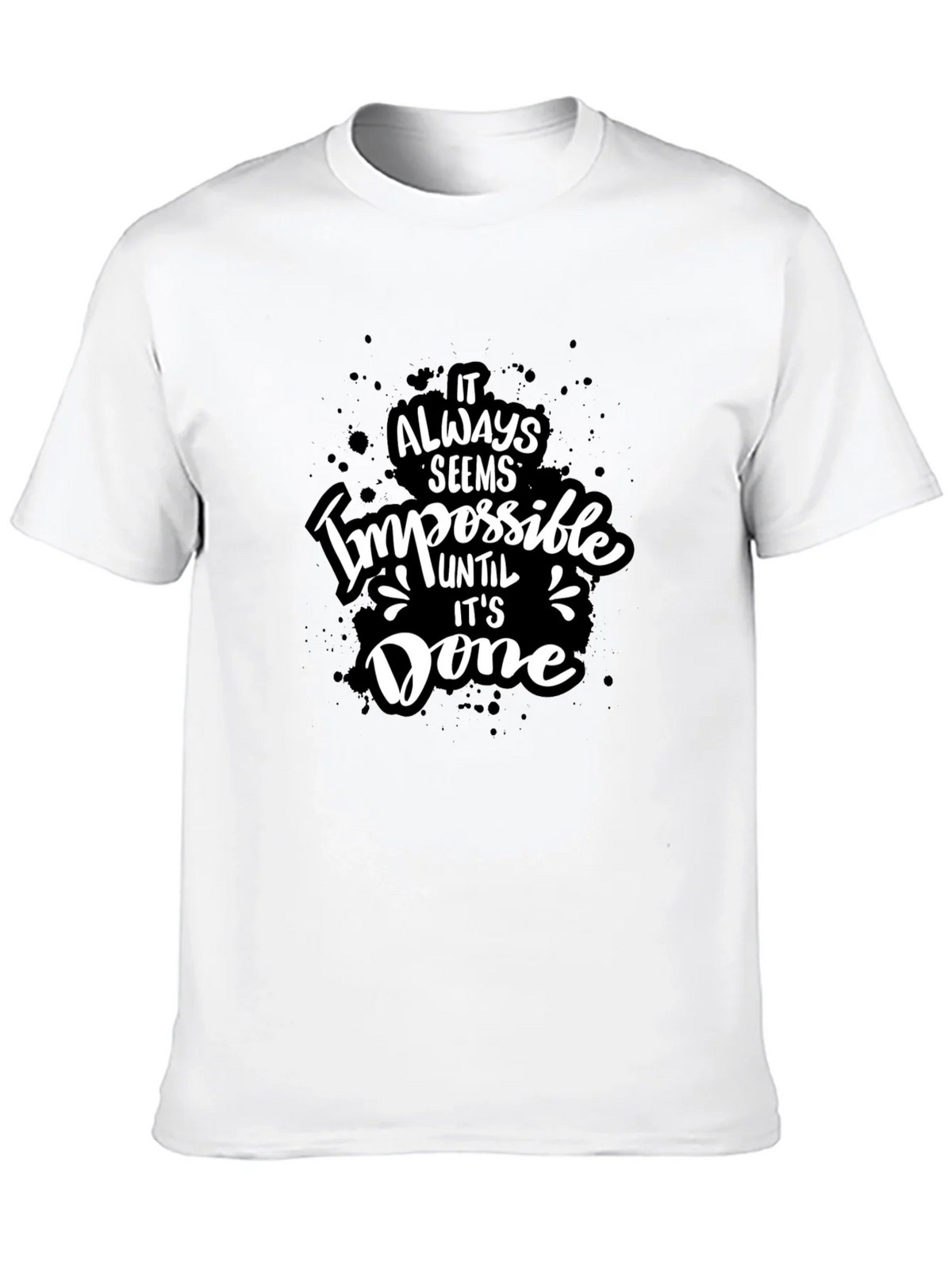 Inspirational Graphic Tee - Impossible Until Done Black product image 9