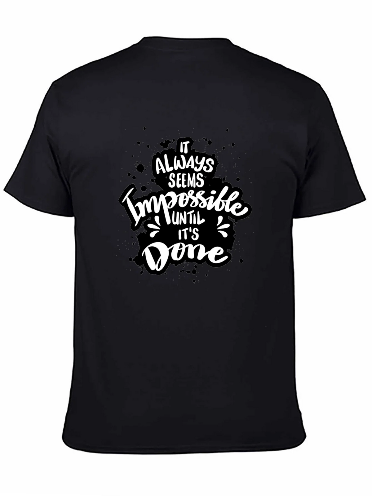 Inspirational Graphic Tee - Impossible Until Done Black product image 4