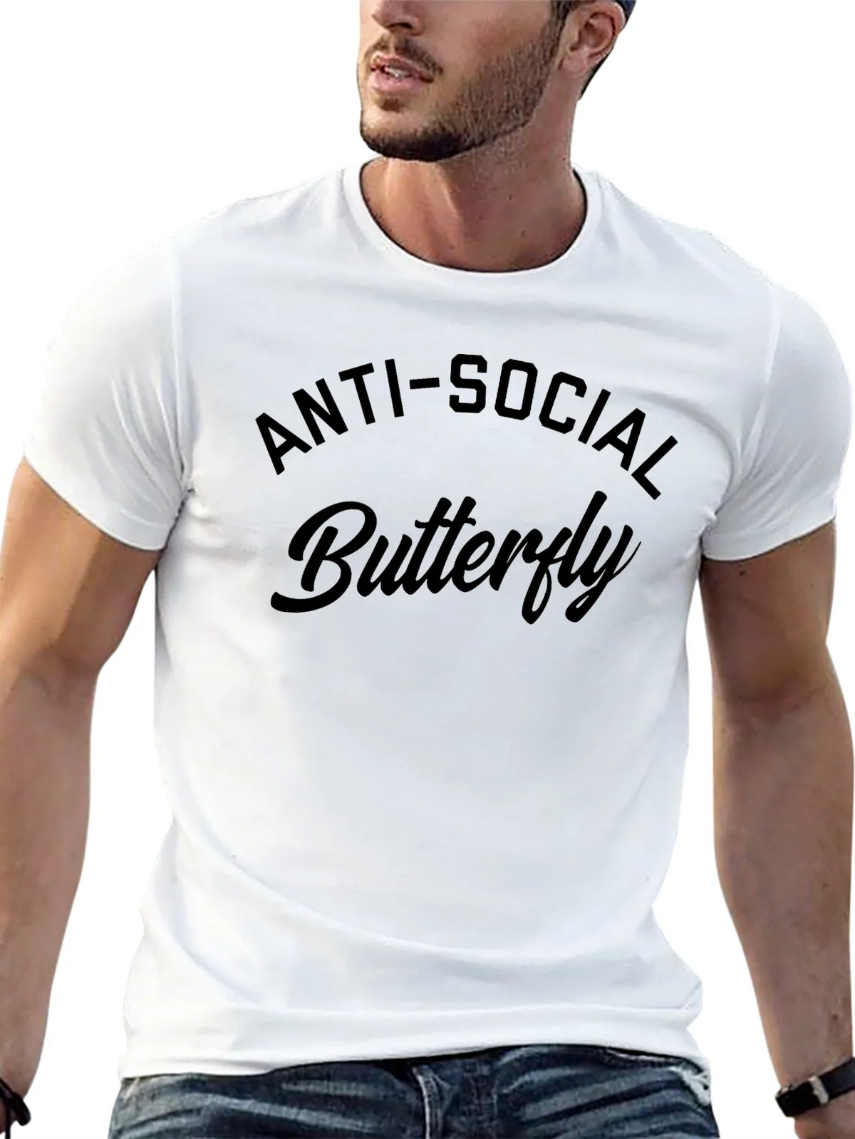 Anti-Social Butterfly Black Graphic T-Shirt product image 12