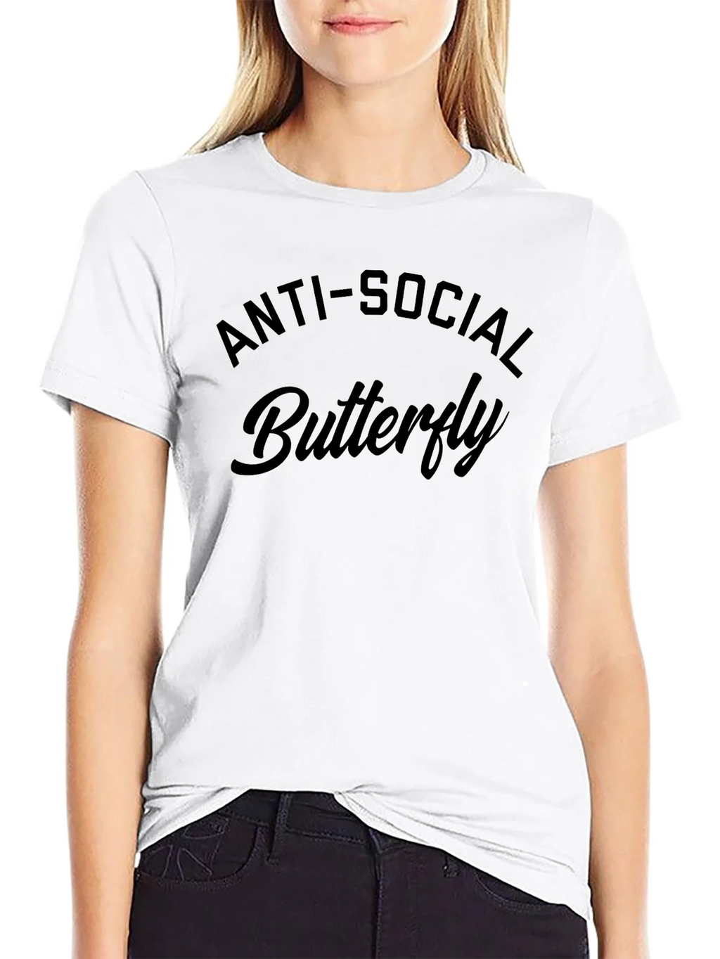 Anti-Social Butterfly Black Graphic T-Shirt product image 8