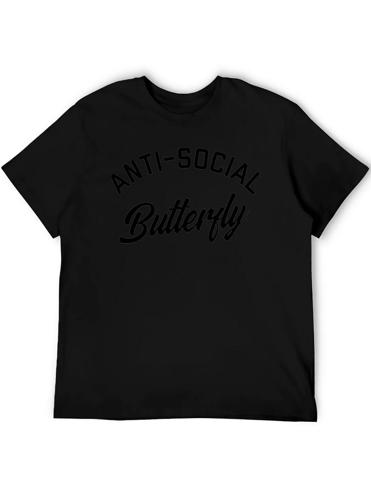 Anti-Social Butterfly Black Graphic T-Shirt product image 5