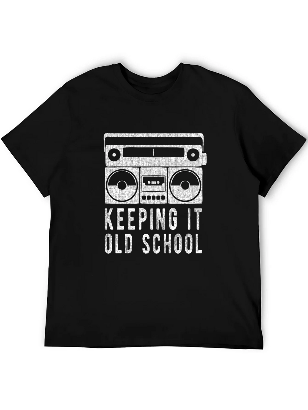 Retro Boombox Keeping It Old School Black T-Shirt product image 5