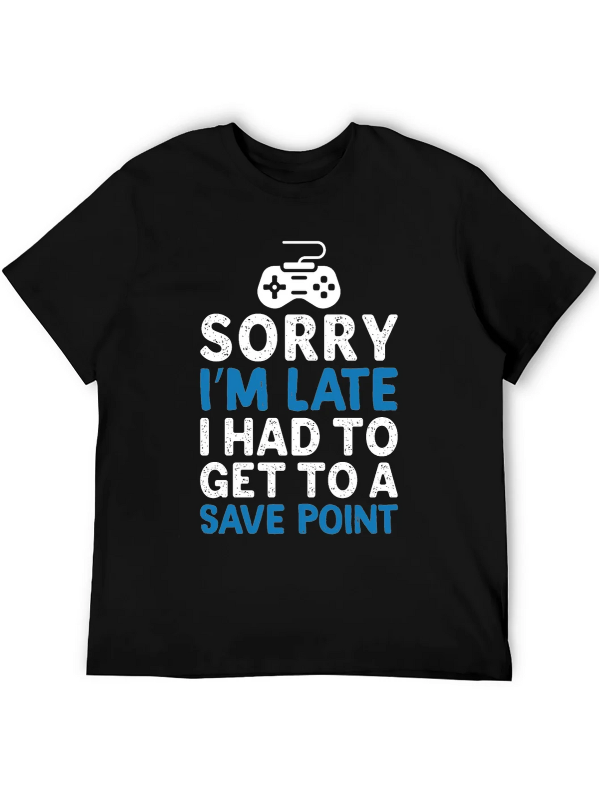 Gamer T-Shirt - Sorry Im Late Save Point - Black product image 5