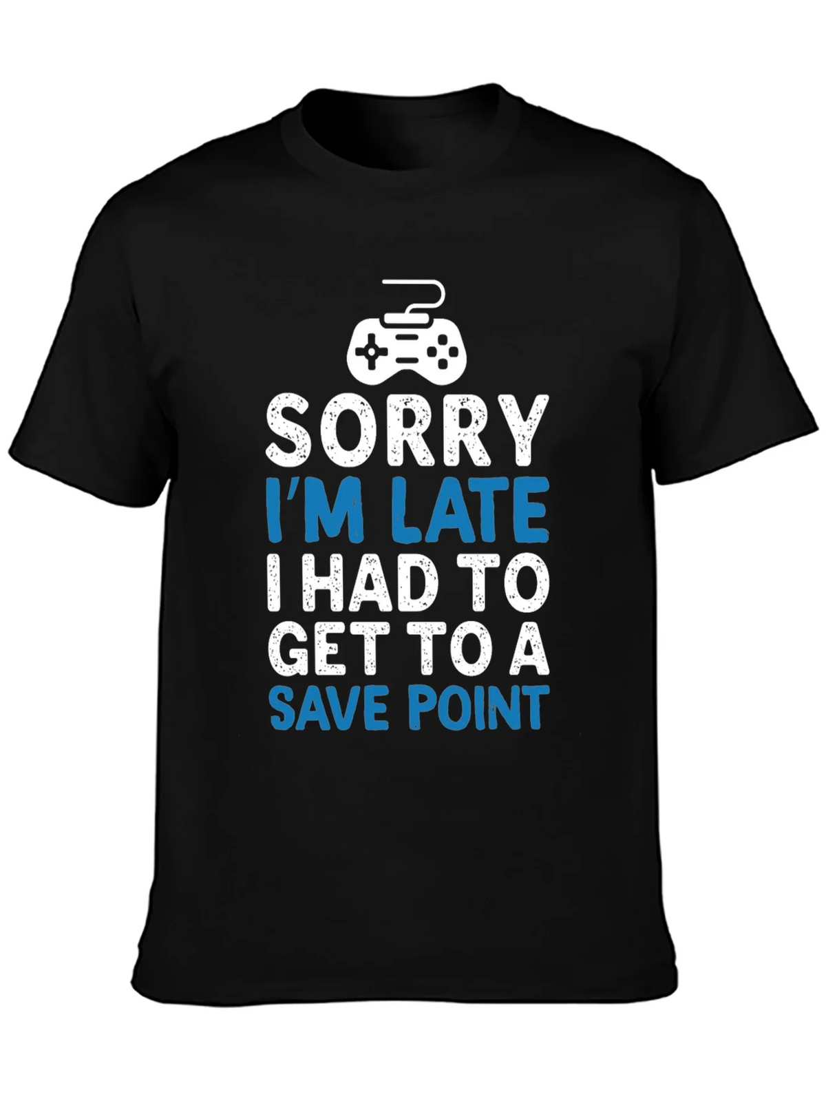 Gamer T-Shirt - Sorry Im Late Save Point - Black product image 3