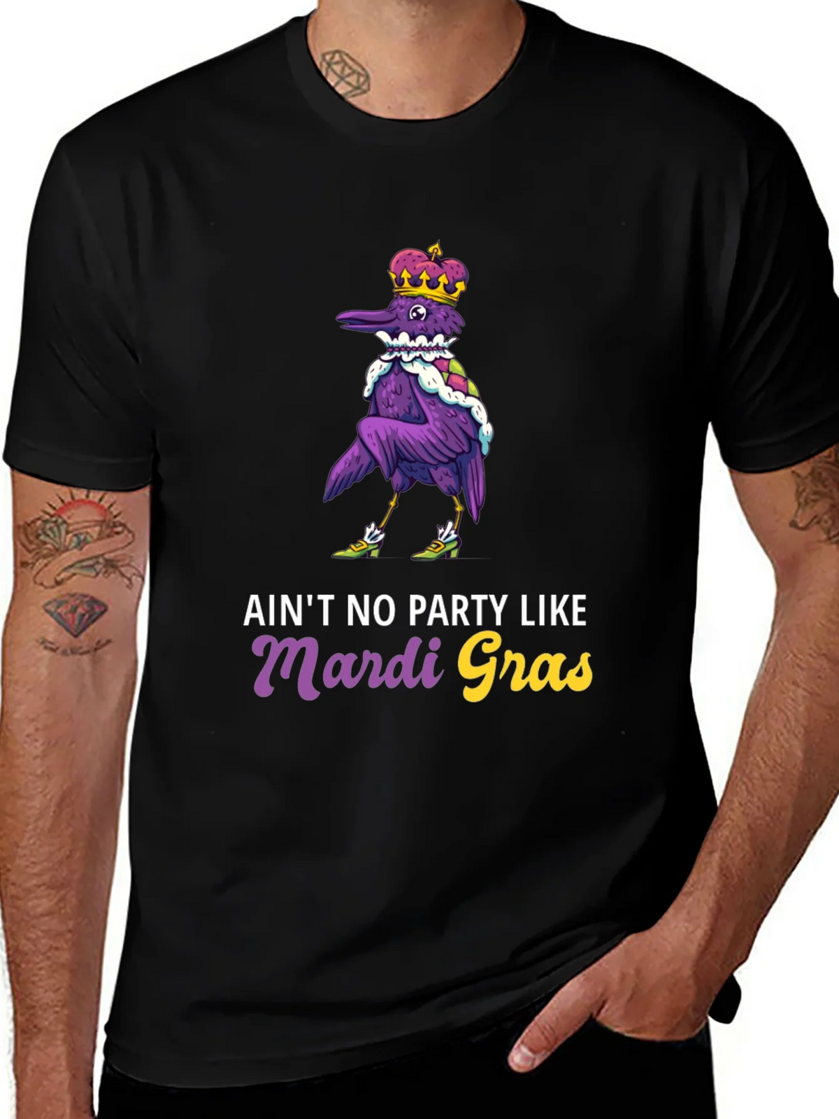 Mardi Gras Party Raven T-Shirt product image 1