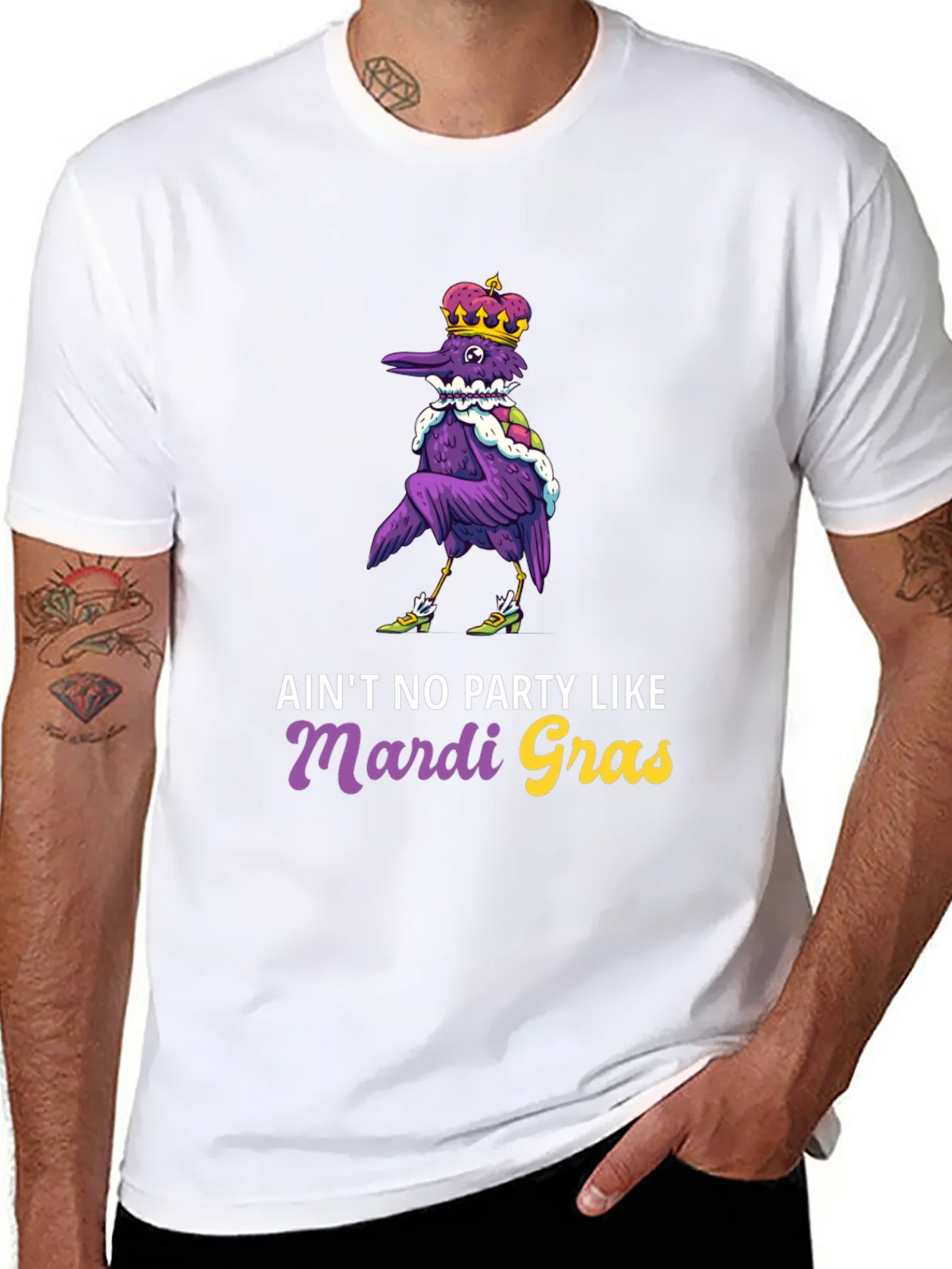 Mardi Gras Party Raven T-Shirt product image 6