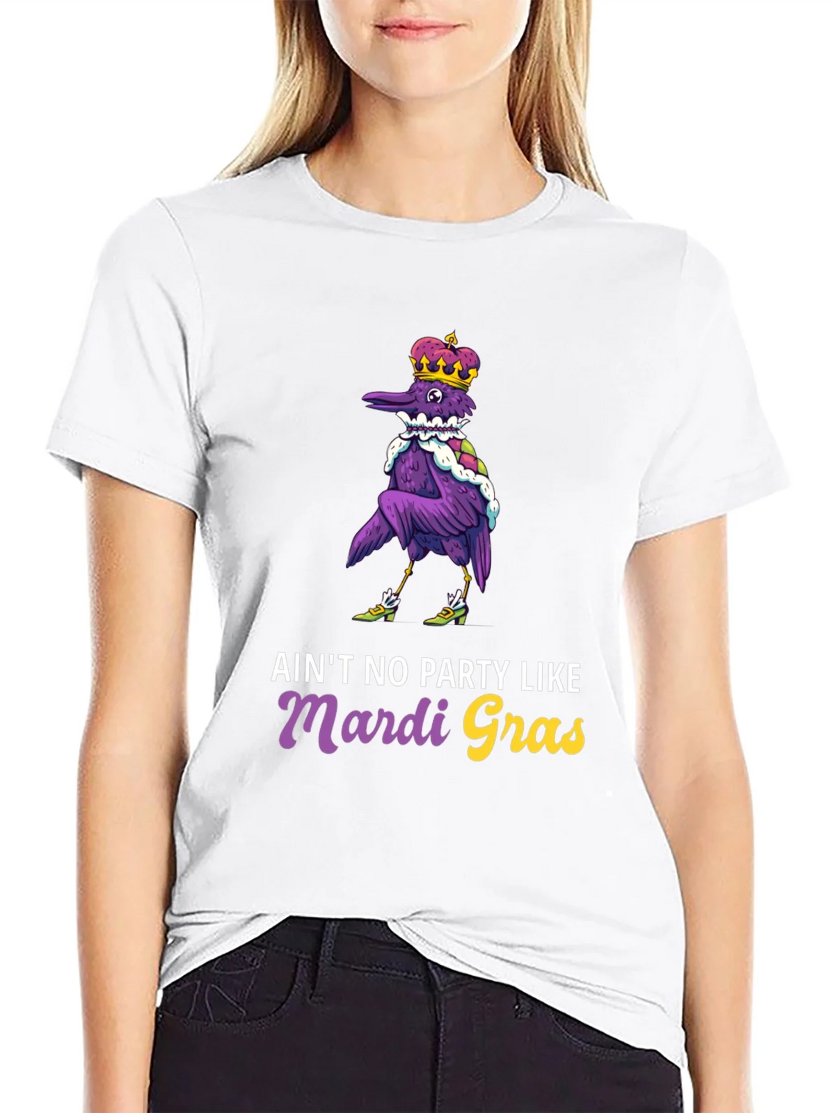 Mardi Gras Party Raven T-Shirt product image 7