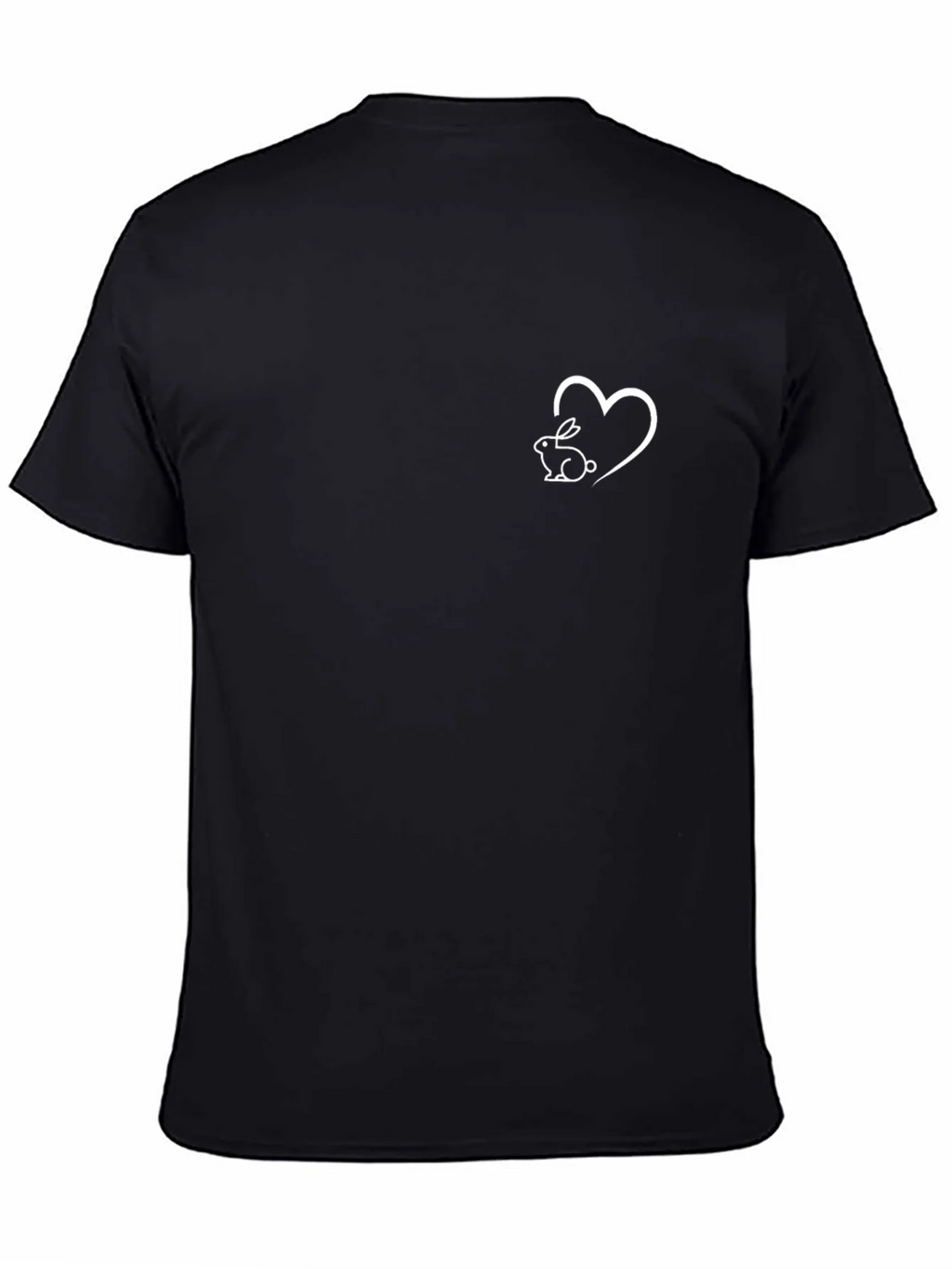 Black T-Shirt with Bunny Heart Graphic product image 4