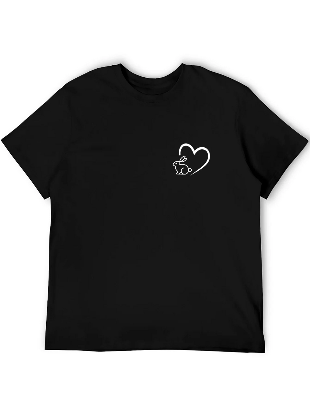 Black T-Shirt with Bunny Heart Graphic product image 5
